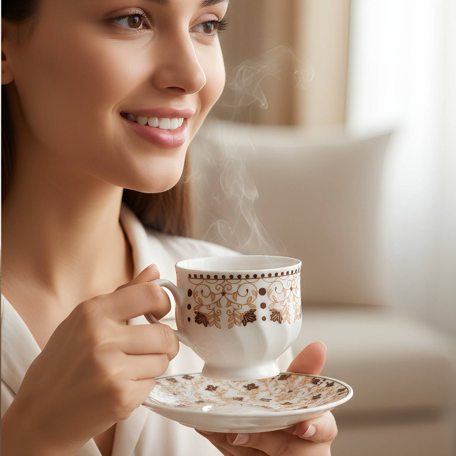 UPC Pack of 15 Ceramic Tea Set With Kettle - Image 3