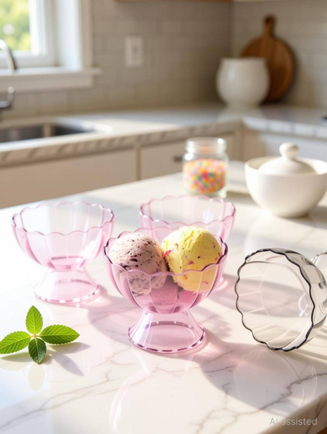 BLUEBERRY Pack of 6 Plastic PLASTIC ICE CREAM CUP/ DESERT CUPS