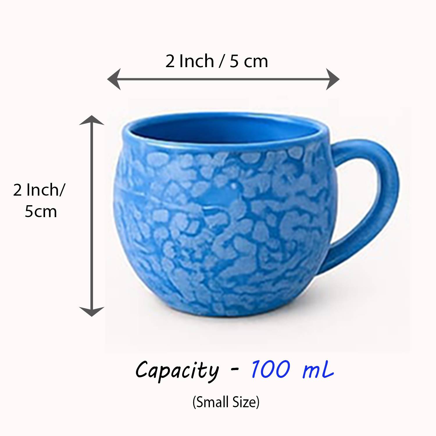D'Maiolica Pack of 6 Ceramic Small Tea/Coffee Cups - Image 3