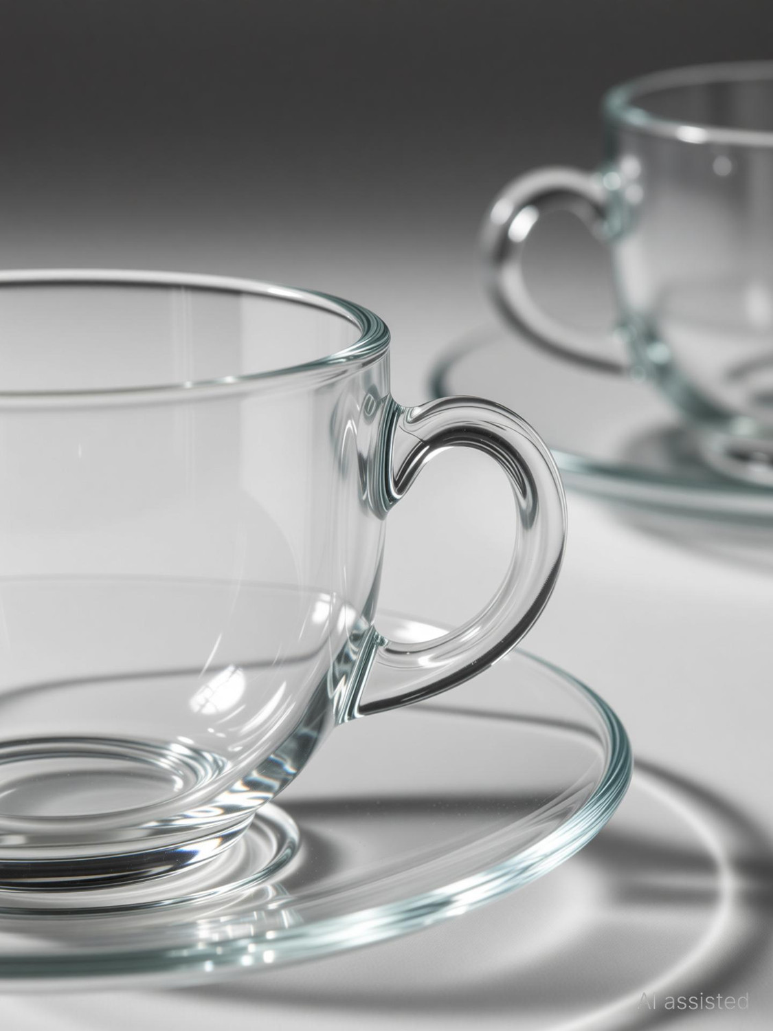 Image of speculo Pack of 12 Glass Crystal clear Round Shape Glass Tea Coffee Cup With Saucer Set Of 12 Glass