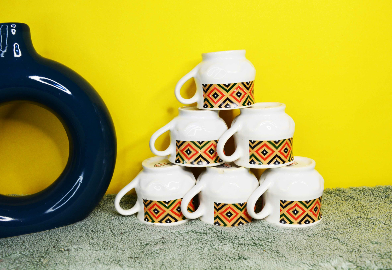 Image of Renhomz Pack of 6 Ceramic Premium Ceramic Printed Tea Cup| Coffee Cups | Set of 6 Cups