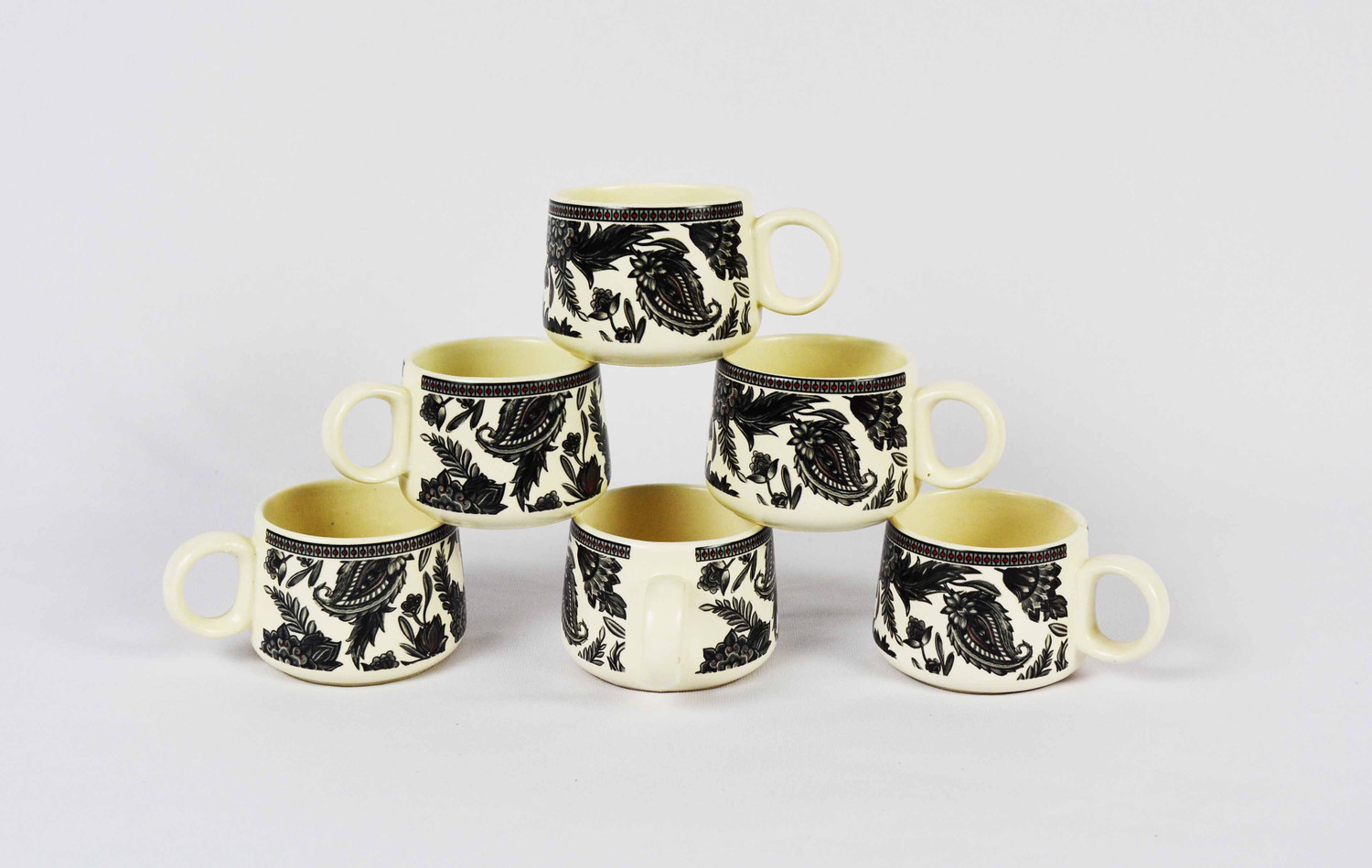 Image of Renhomz Pack of 6 Ceramic Tea Cups Set of 6,Capacity - 150 ml (Multi Traditional)