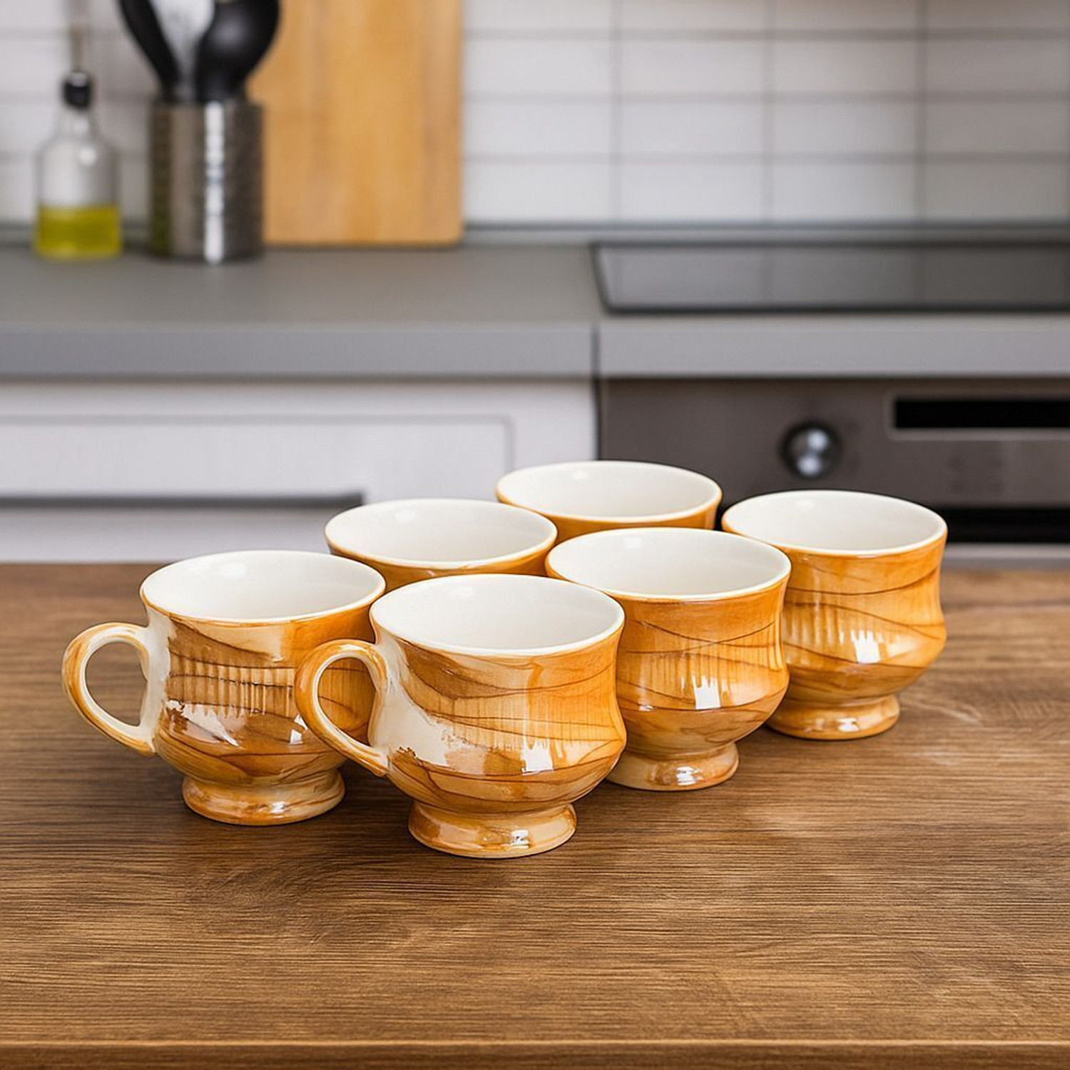 Image of Flipkart SmartBuy Pack of 6 Bone China Premium Tea coffee Cups Set of 6 | Coffee Mugs for Home Office