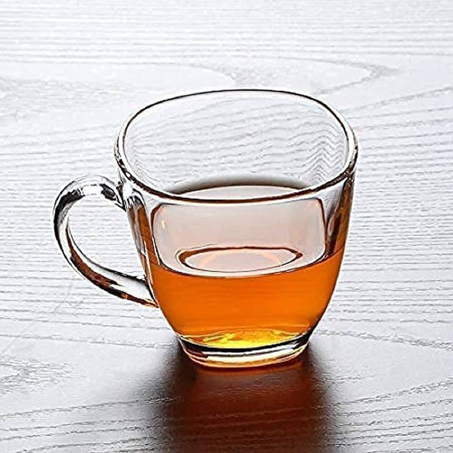 AJAGIYA MART Pack of 6 Glass Square Shaped Crystal Clear Tea Coffee Glass Cup hot Chocolate Cappuccino-150ml