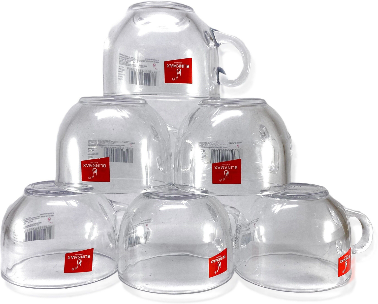 Image of Elven Pack of 6 Glass BLINKMAX Transparent Tea Cup Coffee Cup Set of 6 Made of Glass 150 ml Pack of 6