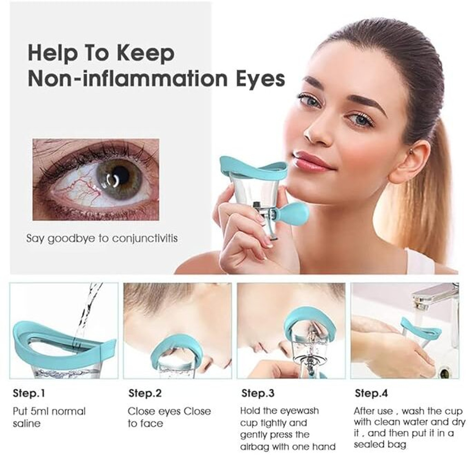 Image of NexNest Pack of 1 Silicone Silicone Eye Wash Cup,Squeeze Rinsing Eye Wash Cup E500