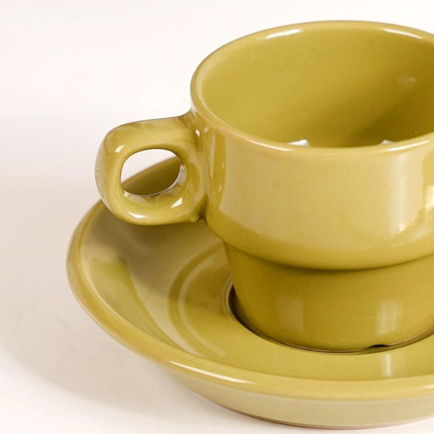 Image of Nestasia Pack of 4 Ceramic Stackable Expresso Cup & Saucer Set