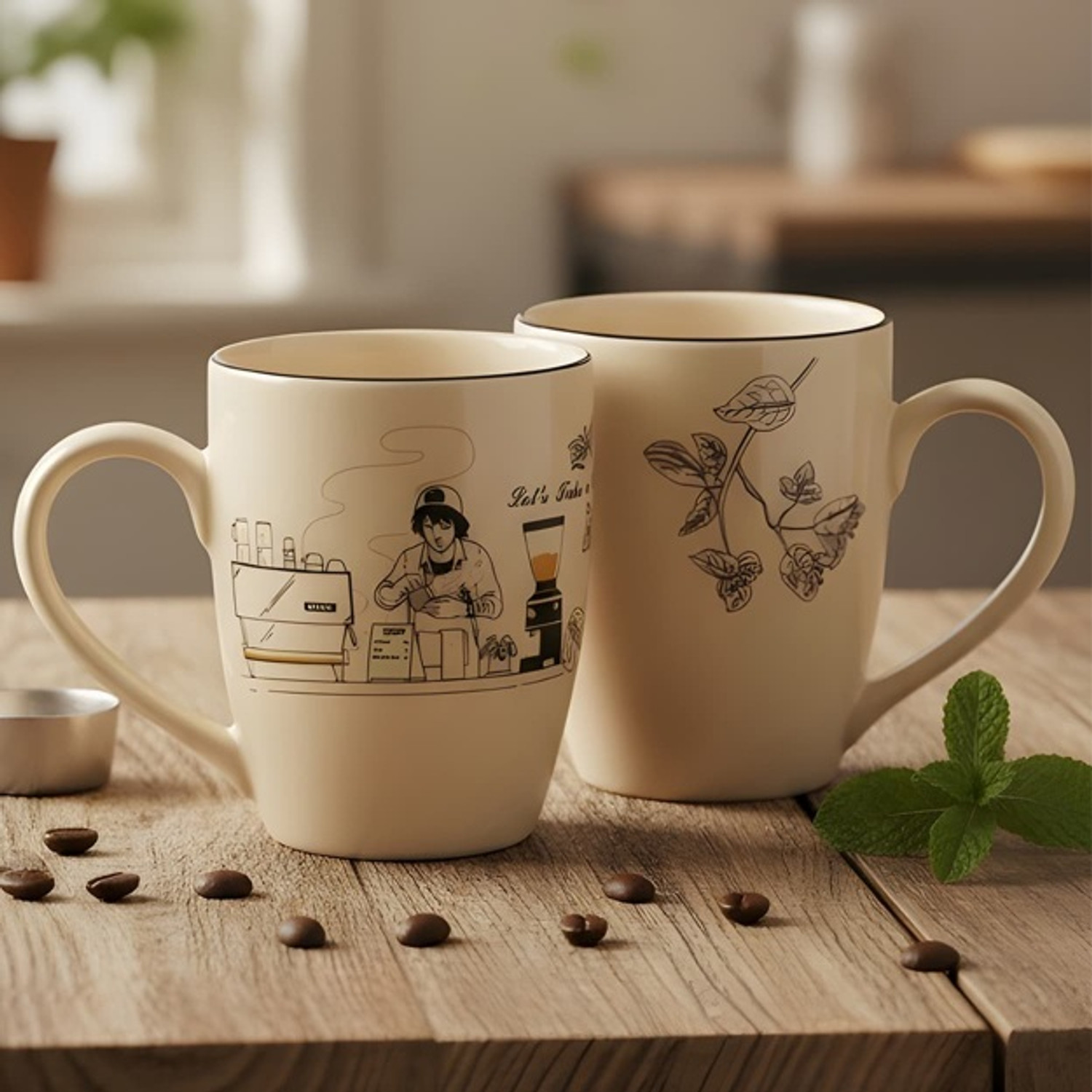 Image of Liva Pack of 2 Ceramic Royal Blue Cup set For Tea /Coffee