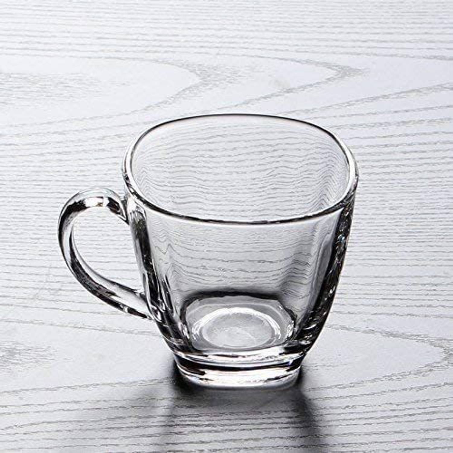 AJAGIYA MART Pack of 6 Glass Square Shaped Crystal Clear Tea Coffee Glass Cup hot Chocolate Cappuccino-140ml