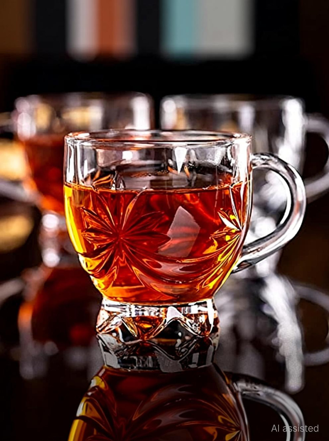Image of CQZ Pack of 6 Glass Glass Tea Cup Set,Coffee Mug with Handle Transparent Drinking Cup for Milk 150ml