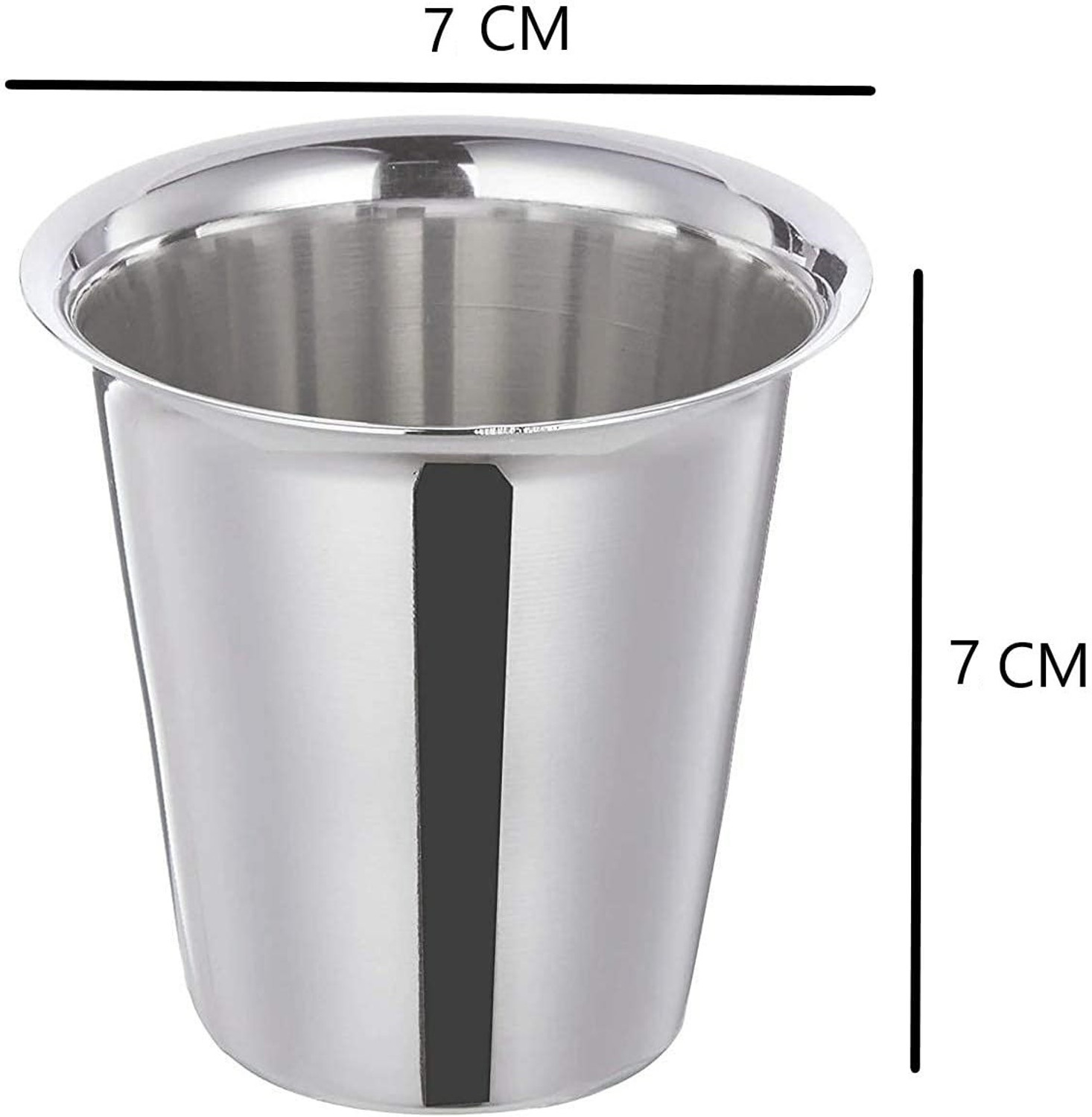 Image of snehatrends Pack of 20 Stainless Steel 20Pc Stainless Steel Tea /Coffee Cups mirror finish Heavy Guage 100ml