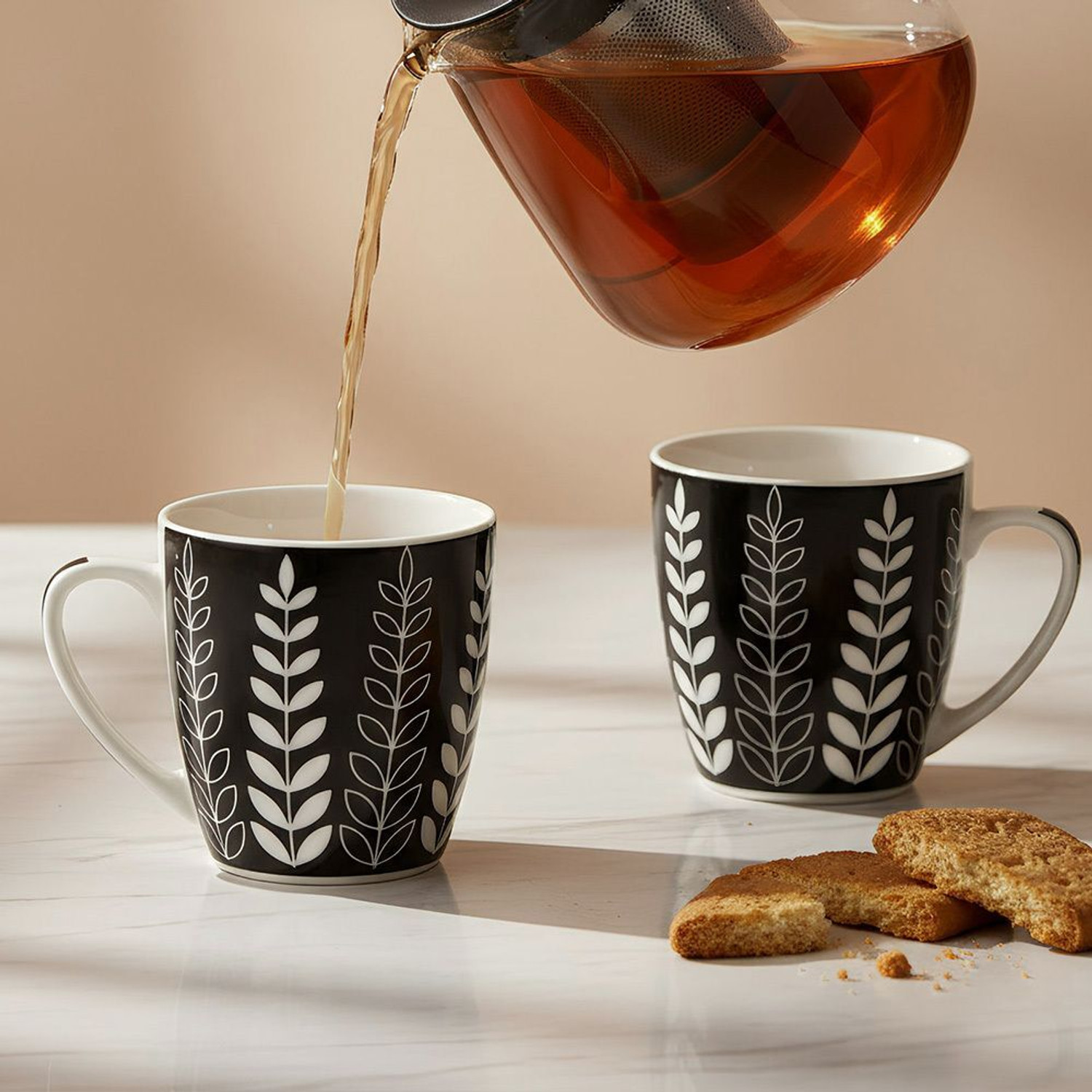 Image of UPC Pack of 6 Ceramic Premium Cup Set, Tea Cup Set, Tea Set Or Coffee Cup For kitchen. (Black, Cup Set)