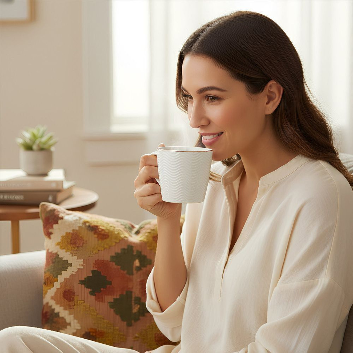 Image of UPC Pack of 6 Ceramic Premium Cup Set, Tea Cup Set, Tea Set Or Coffee Cup For kitchen. (White, Cup Set)