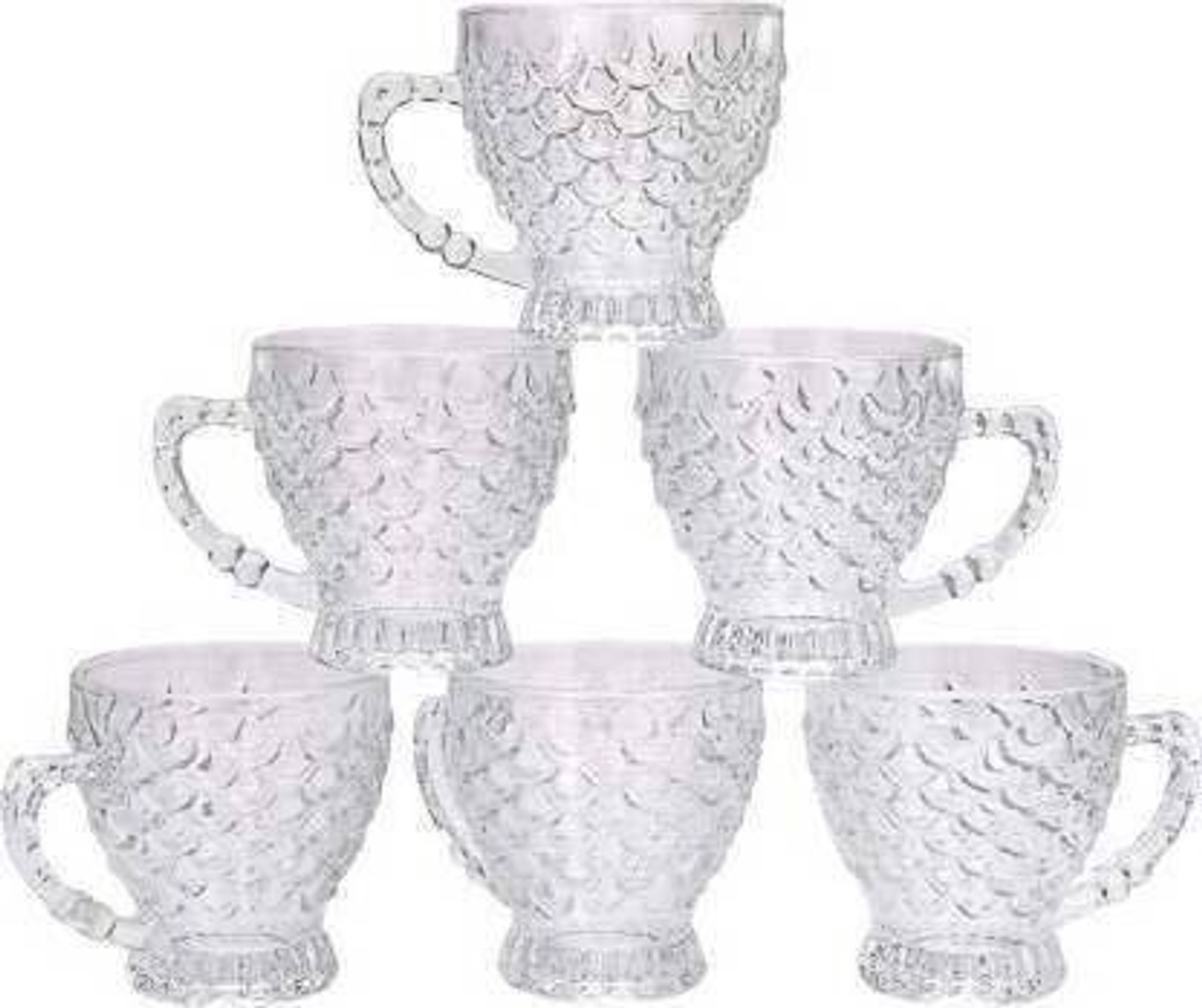 Image of CQZ Pack of 6 Glass Crystal Clear Bubble Glass Tea & Coffee Cup (pack of 6)