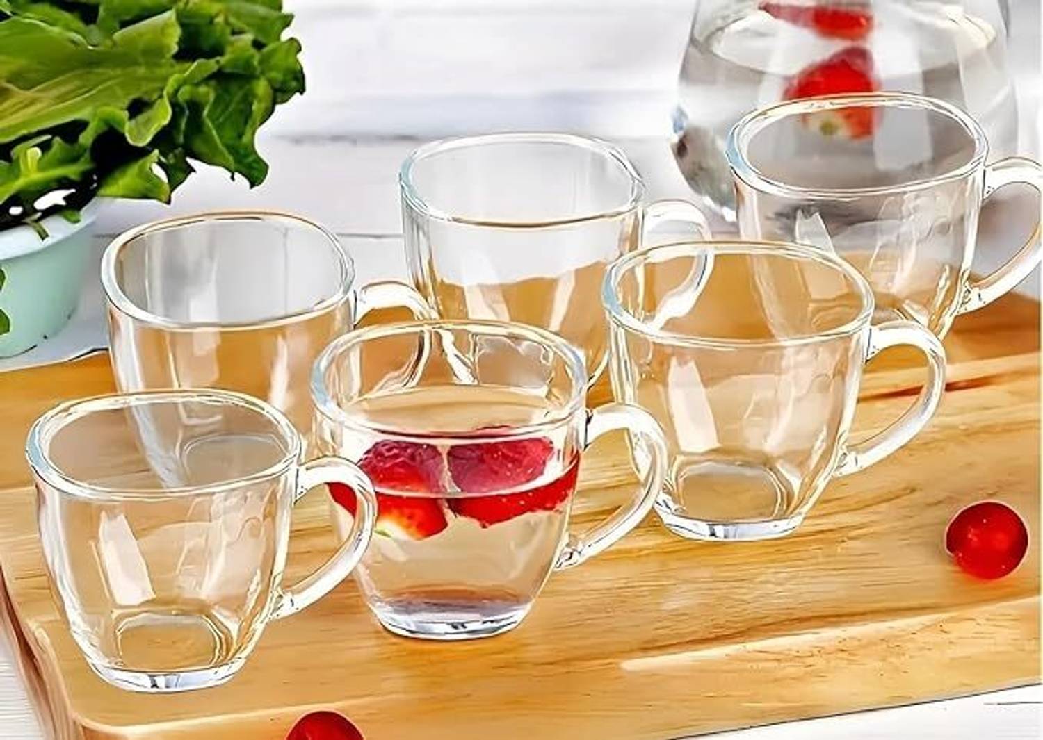 Bestaqua Pack of 6 Borosilicate Glass MAX-TEA-CUP-6