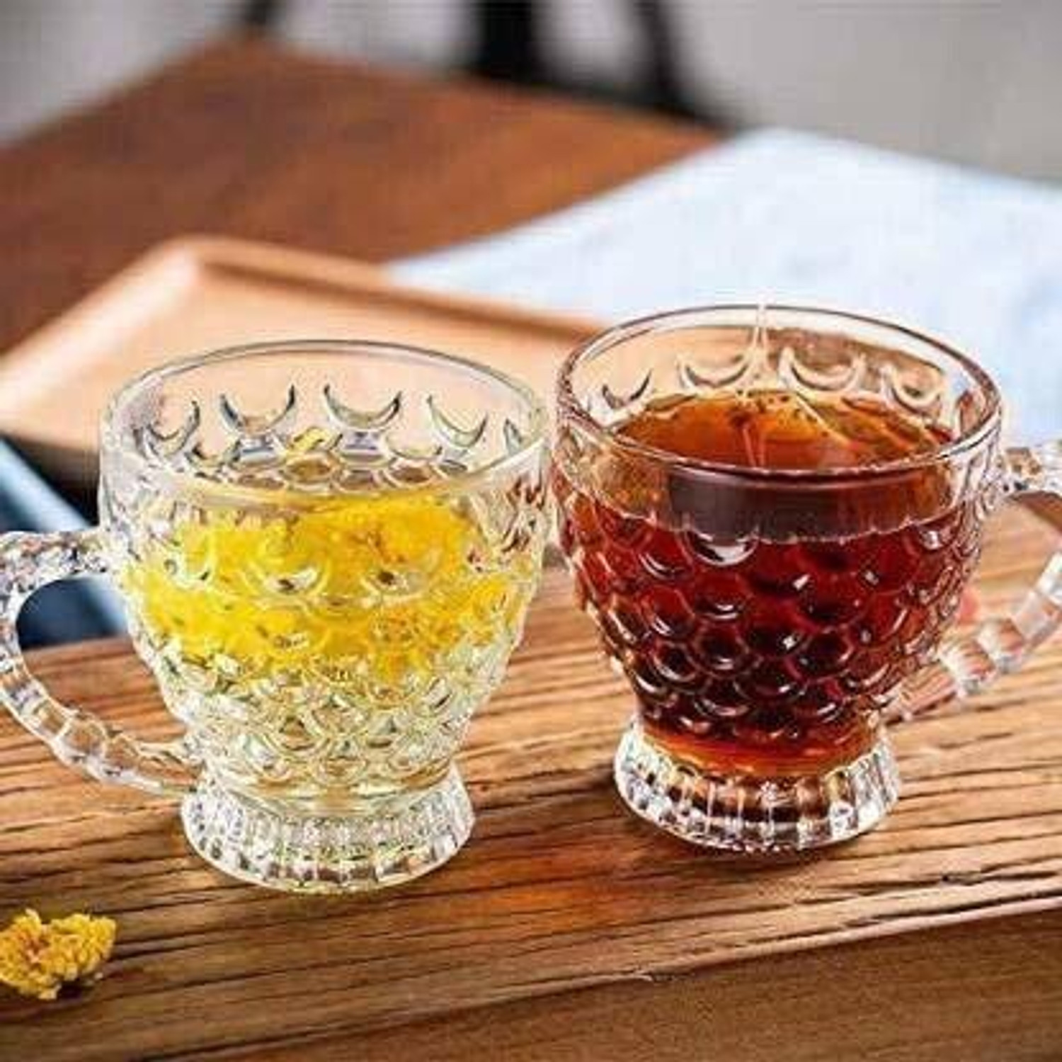 Image of CQZ Pack of 6 Glass Crystal Clear Bubble Glass Tea & Coffee Cup (pack of 6)