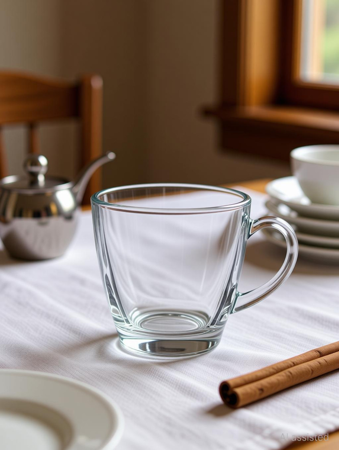 Image of V Bright Pack of 6 Glass Tea Cup Set Square Transparent Glass Cups for Tea & Coffee Drinking Cup Set (Clear, Cup Set)