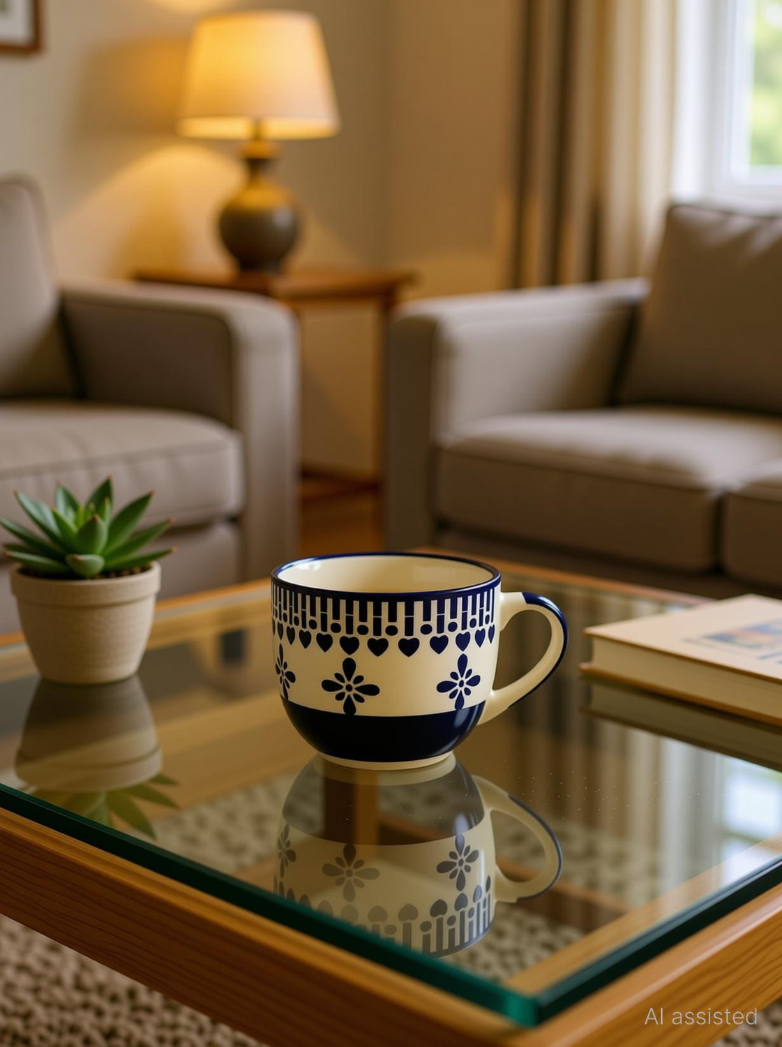 Image of PZ enterprises Pack of 6 Ceramic Blue Cup