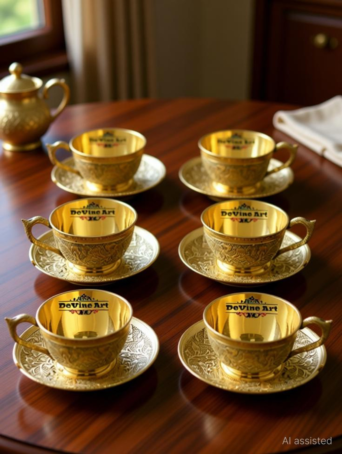 Image of DeVine Art Pack of 6 Brass Embossed Design