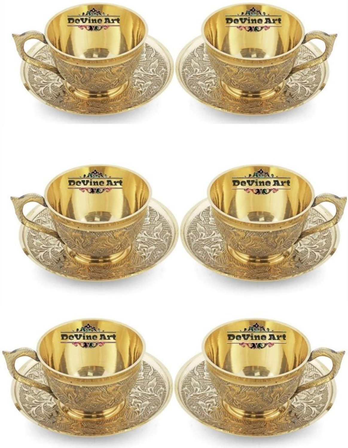 Image of DeVine Art Pack of 6 Brass Embossed Design