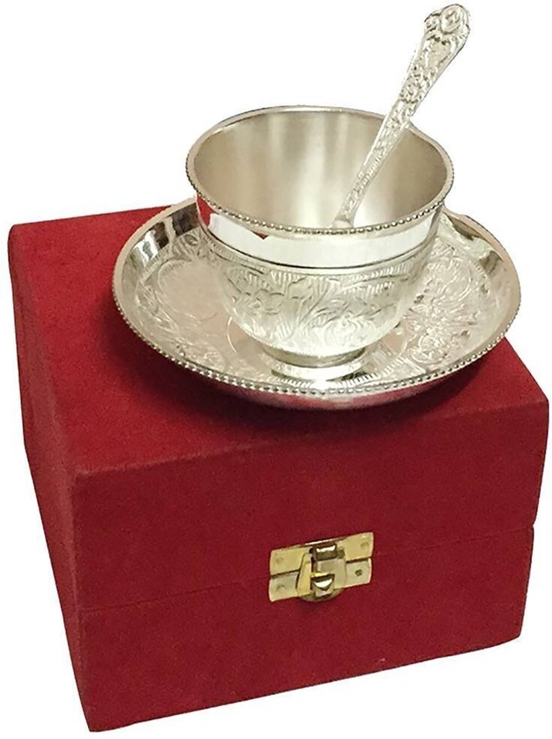 Being Nawab Pack of 1 Silver Plated SILVER CUP PLATE SET