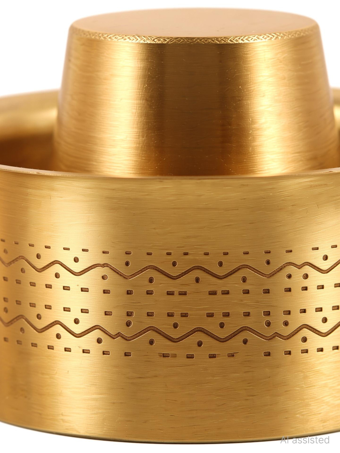 Image of The Healing Store Pack of 2 Brass Pack of 2 Brass Pure Brass Dabra Set - Traditional South Indian Coffee Serving