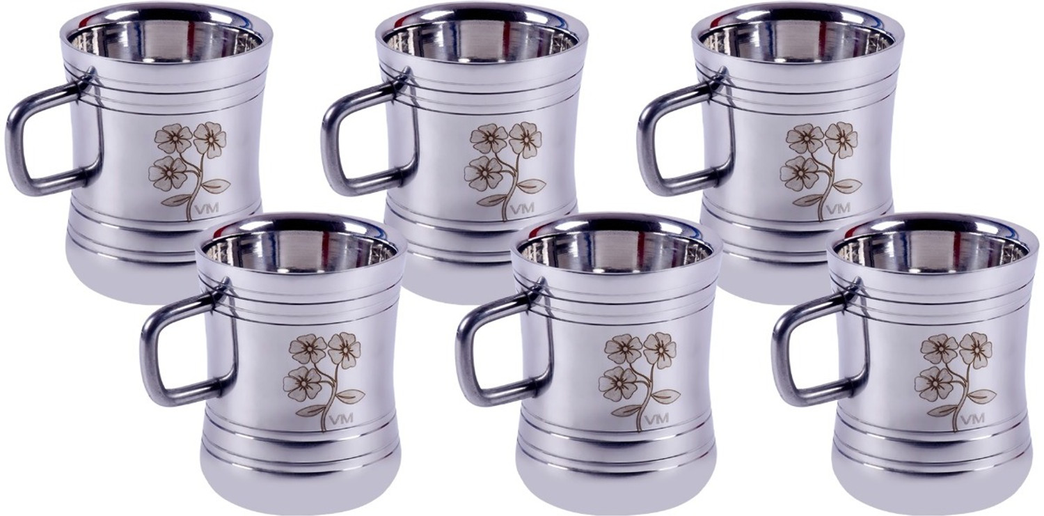 Image of Ramesh Enterprises Pack of 6 Stainless Steel (Steel, Cup Set)