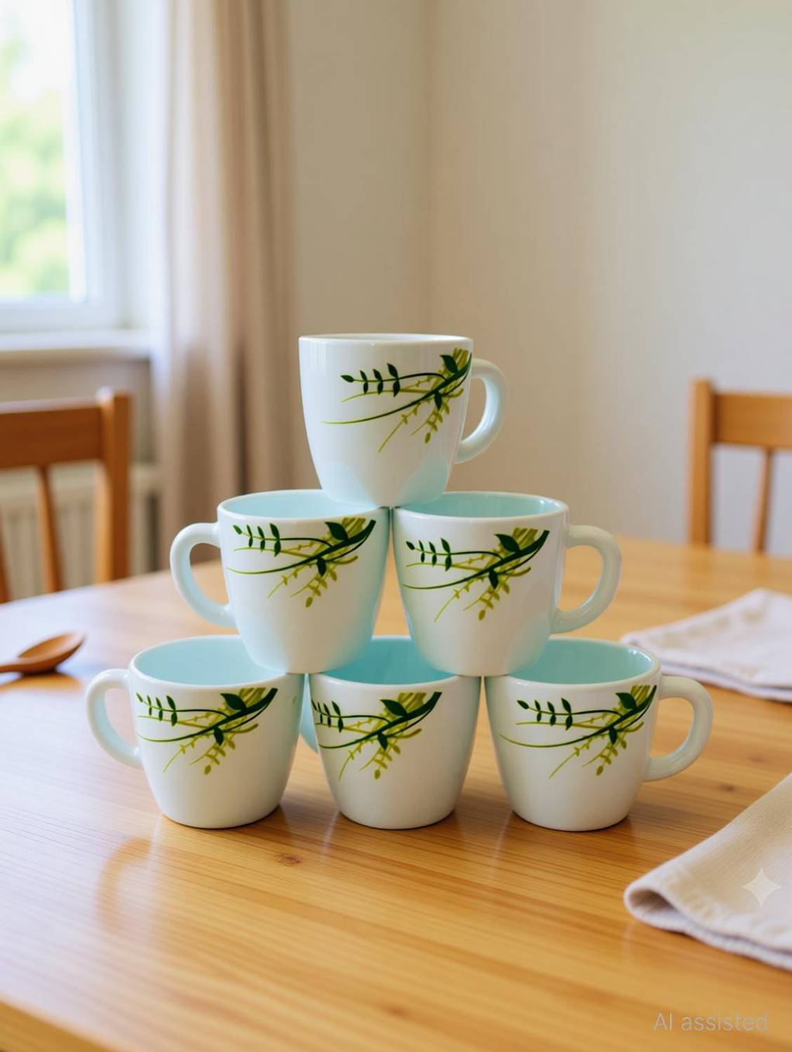 ali Pack of 6 Ceramic, Marble 6 PICE CERAMIC PRINTED CUP SET