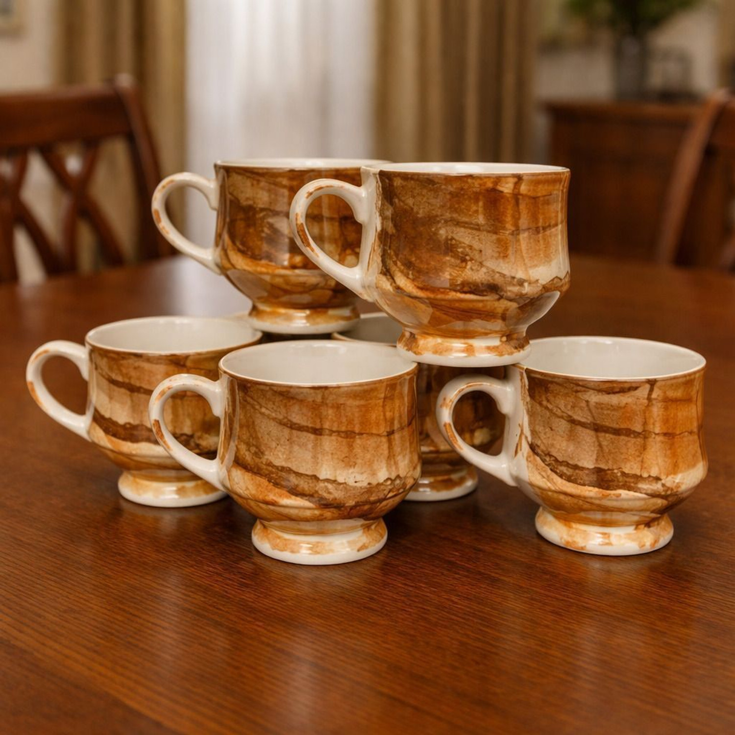 Image of Flipkart SmartBuy Pack of 6 Bone China Premium Tea coffee Cups Set of 6 | Coffee Mugs for Home Office