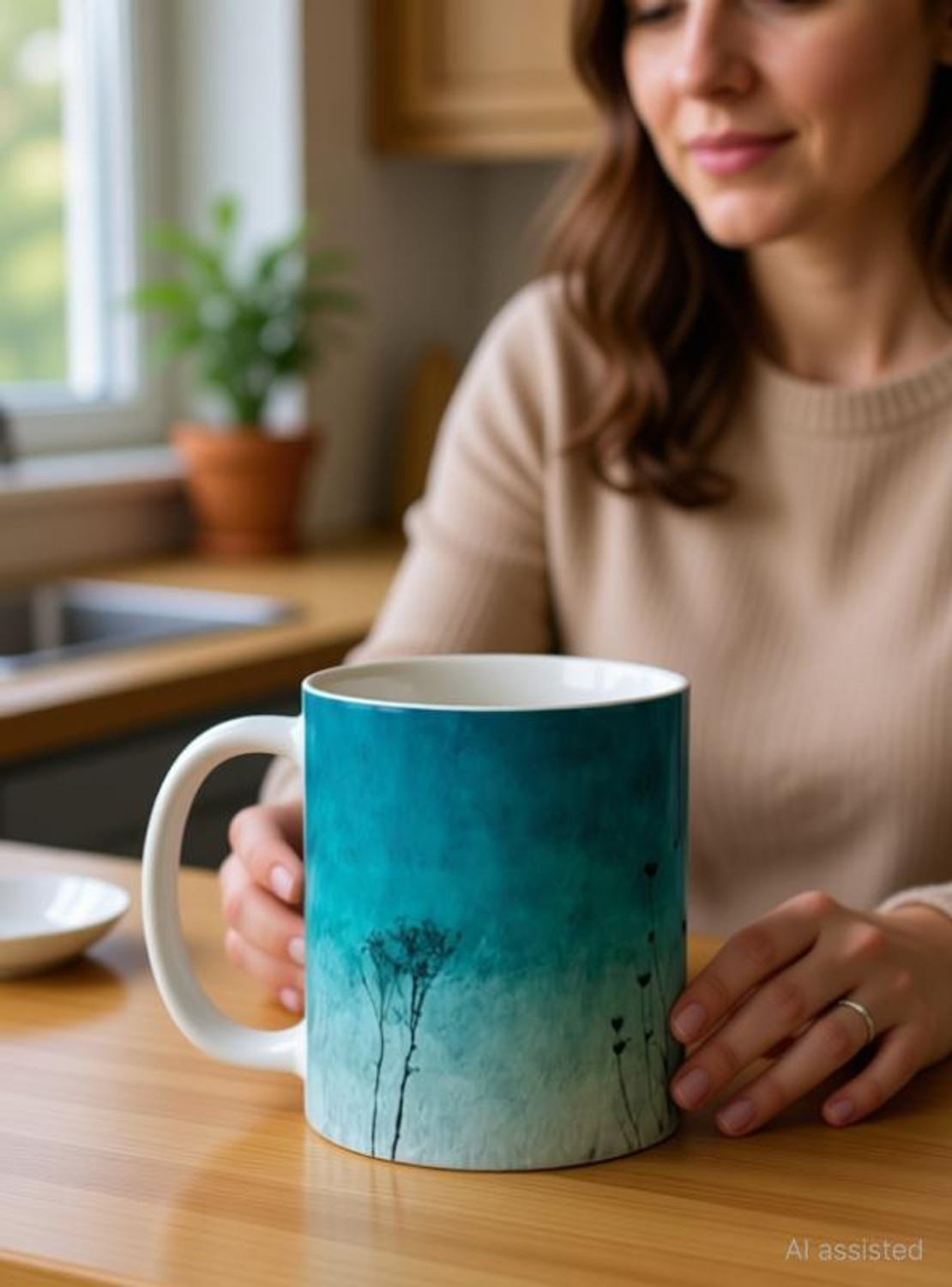Image of Printsalive Pack of 1 Ceramic Wildflowers design Ceramic Coffee mug (350ml)