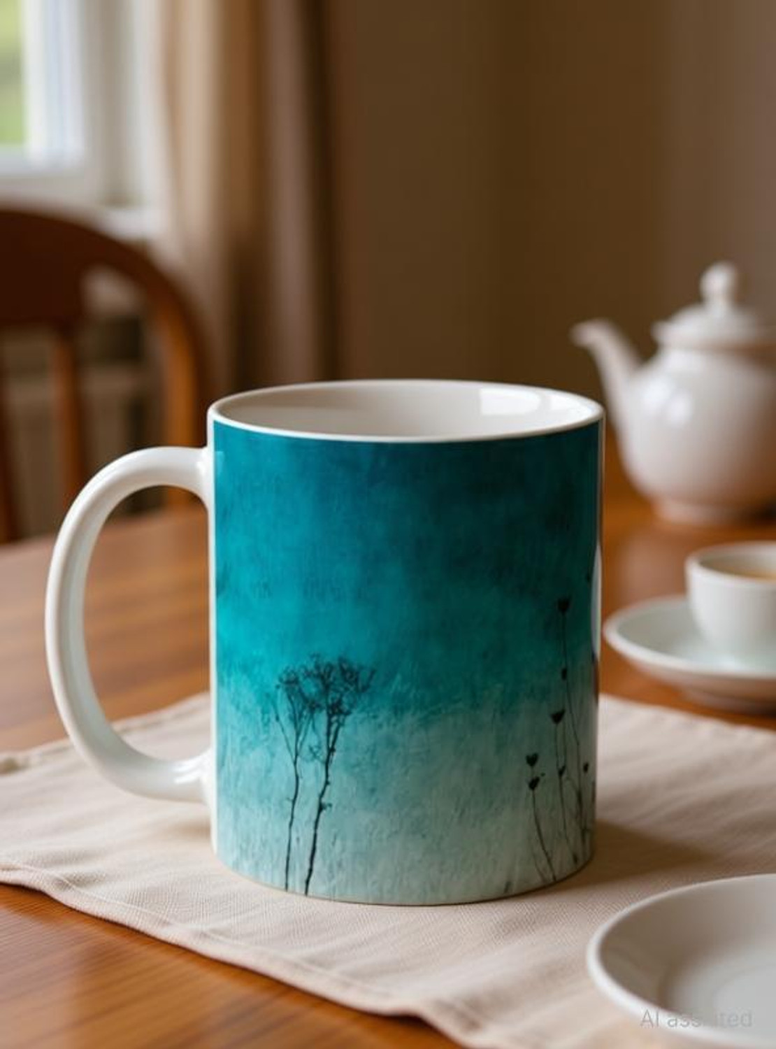 Image of Printsalive Pack of 1 Ceramic Wildflowers design Ceramic Coffee mug (350ml)