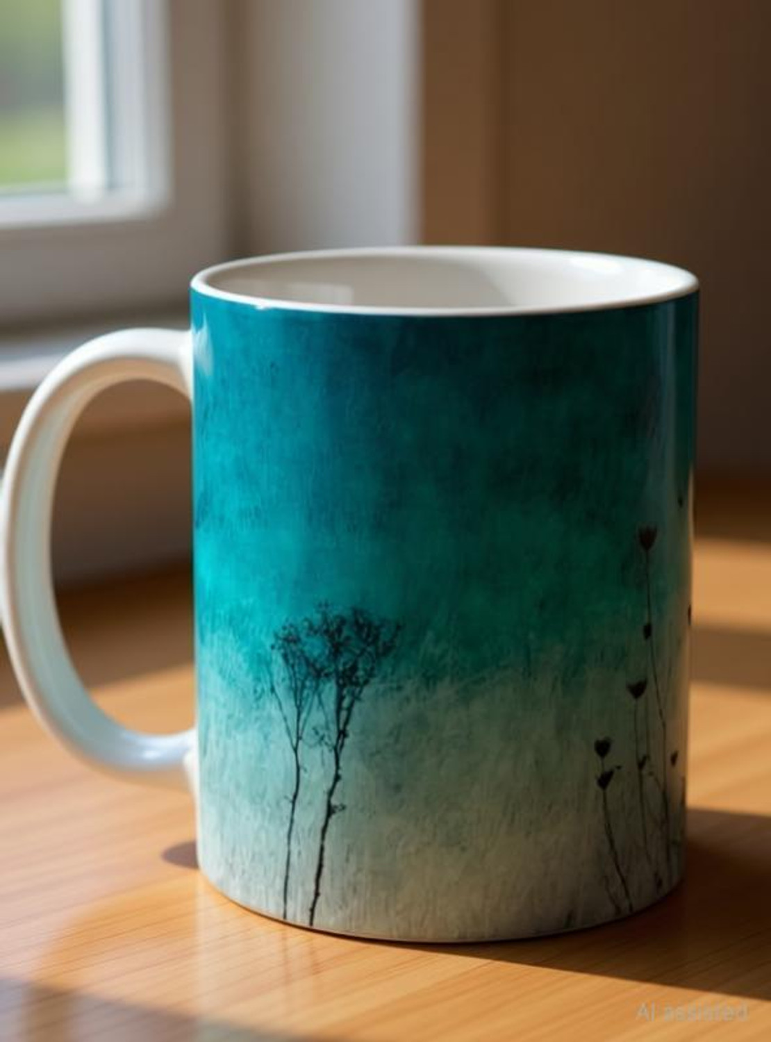 Image of Printsalive Pack of 1 Ceramic Wildflowers design Ceramic Coffee mug (350ml)