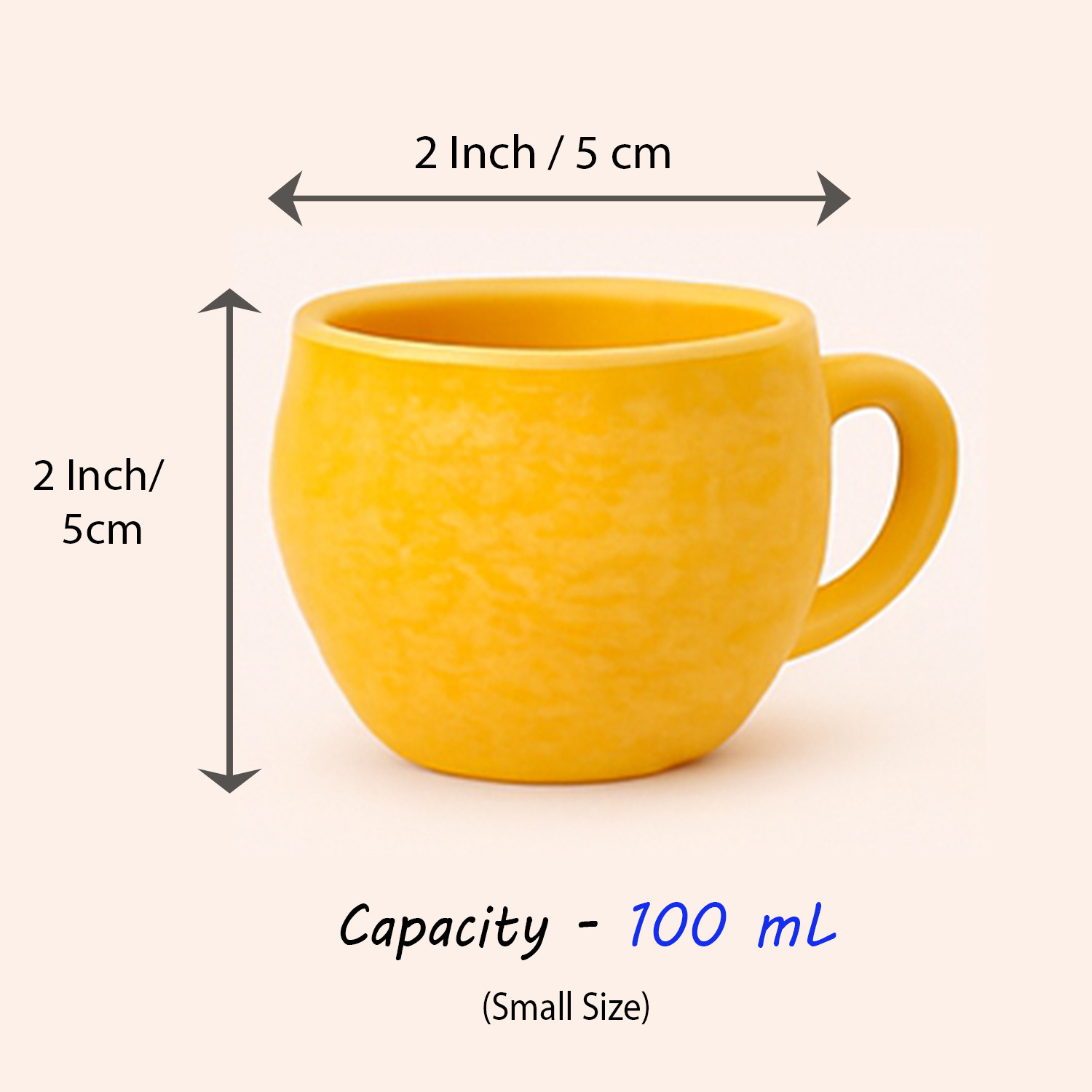Image of D'Maiolica Pack of 6 Ceramic, Bone China Premium Quality Small Size tea cup, coffee cup set of 6