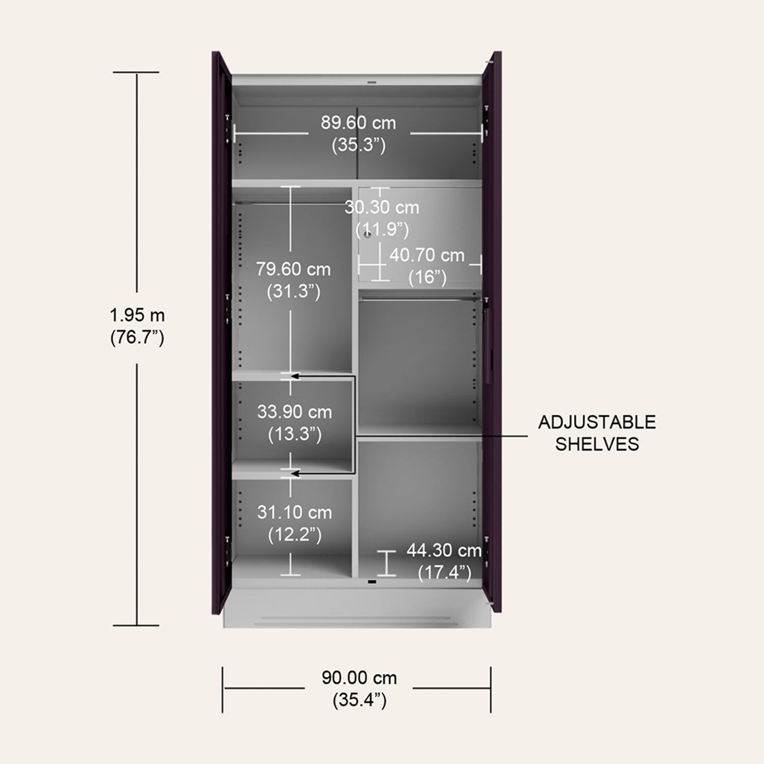Image of Interio by Godrej Slimline 2 Door with Locker Metal Almirah