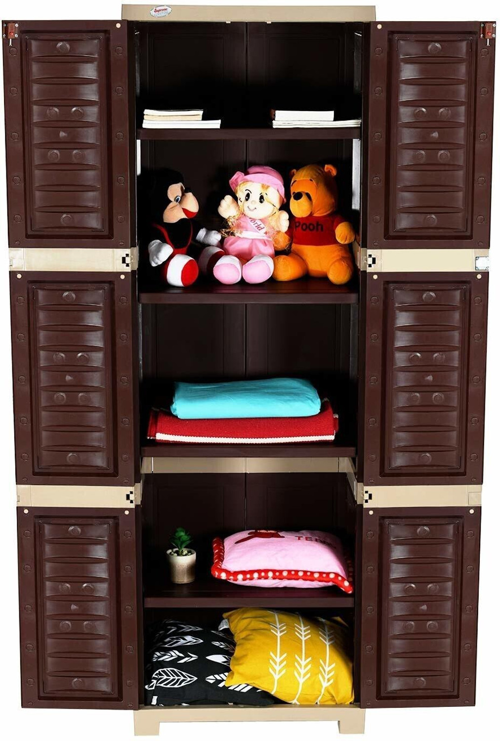 Image of Supreme Fusion-03, Plastic Almirah For Storage-G.Brown Plastic Cupboard