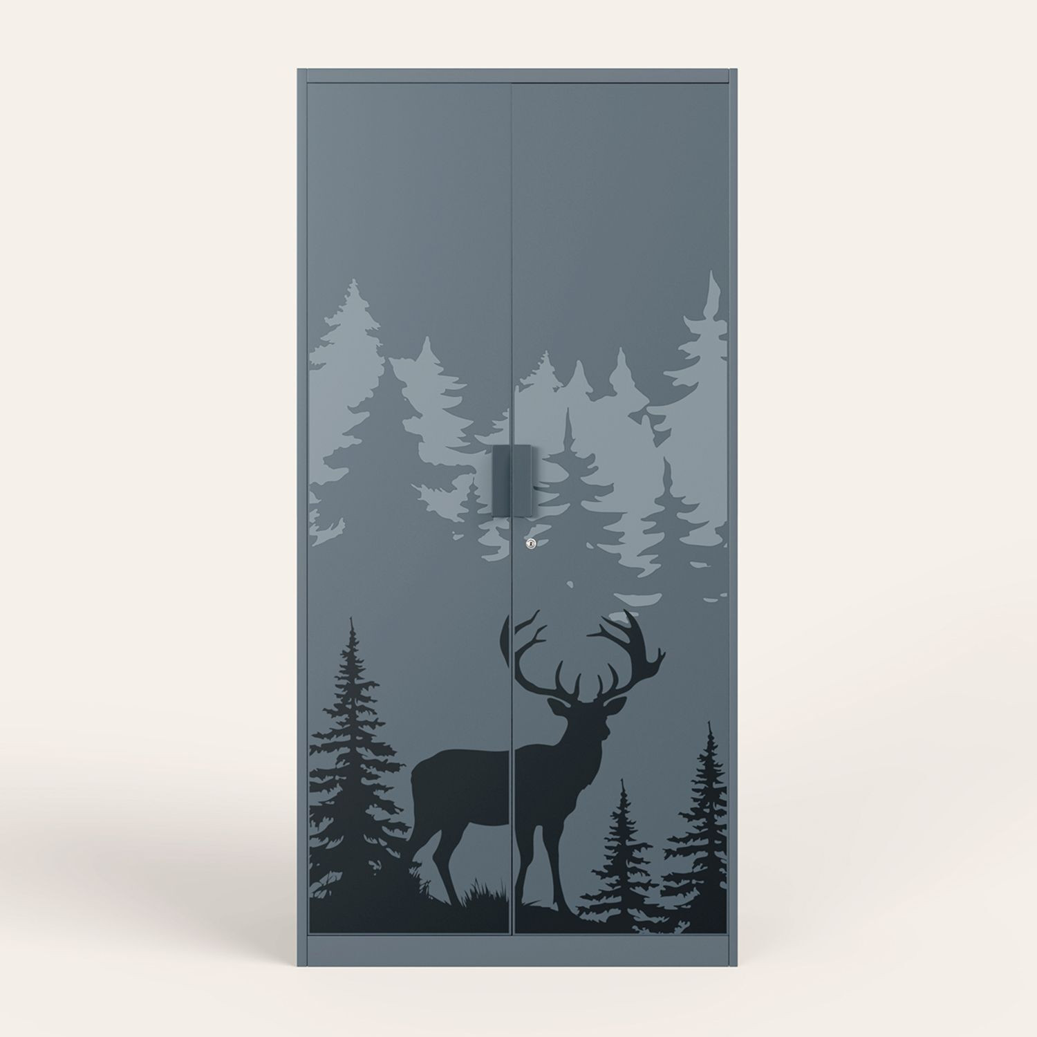 Image of Interio by Godrej Kids 2-Door Almirah (Into the Woods Digital Print) Metal Almirah