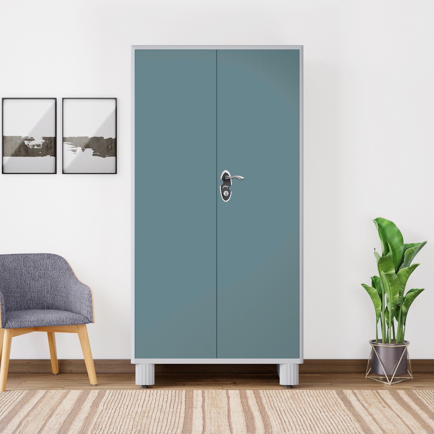 Image of Interio by Godrej Wardrobe H1 2-Door Metal Almirah
