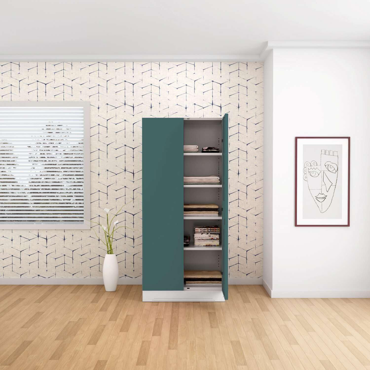 Image of Interio by Godrej Slimline 2 Door with 4 Shelves Metal Almirah