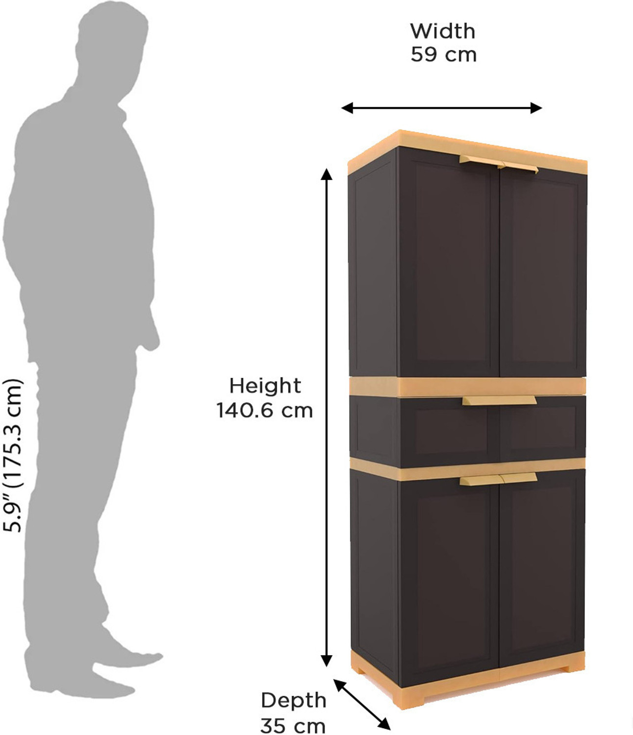 Image of Nilkamal Freedom FMDR1C Drawer Books & Clothes Organizer|Wardrobe|Home Kitchen & Office Plastic Almirah