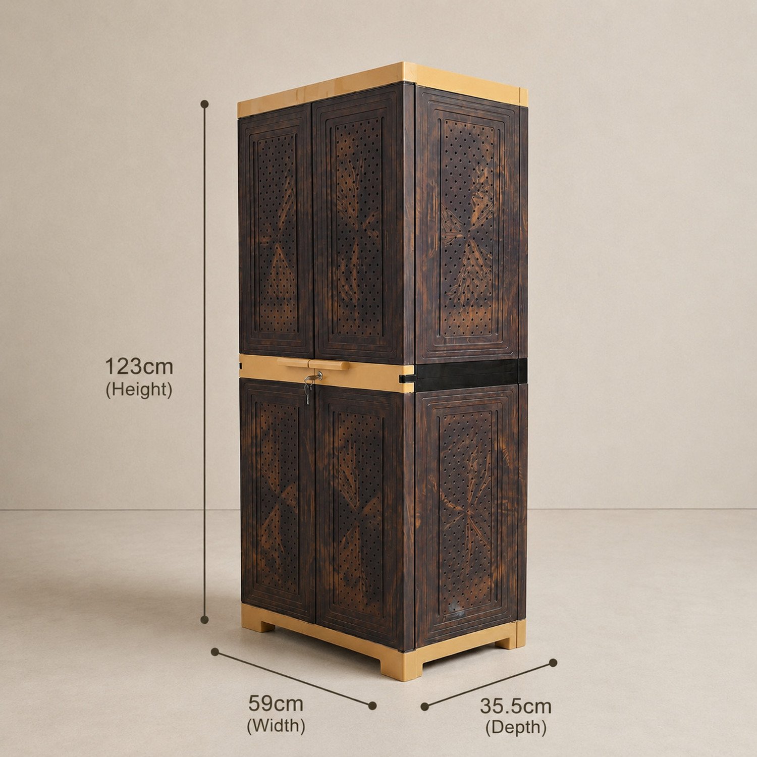 Image of ARLAVYA 4.1 Ft x 2 Ft | 1 Year Warranty | Premium Plastic Cupboard Plastic Wardrobe Plastic Free Standing Cabinet