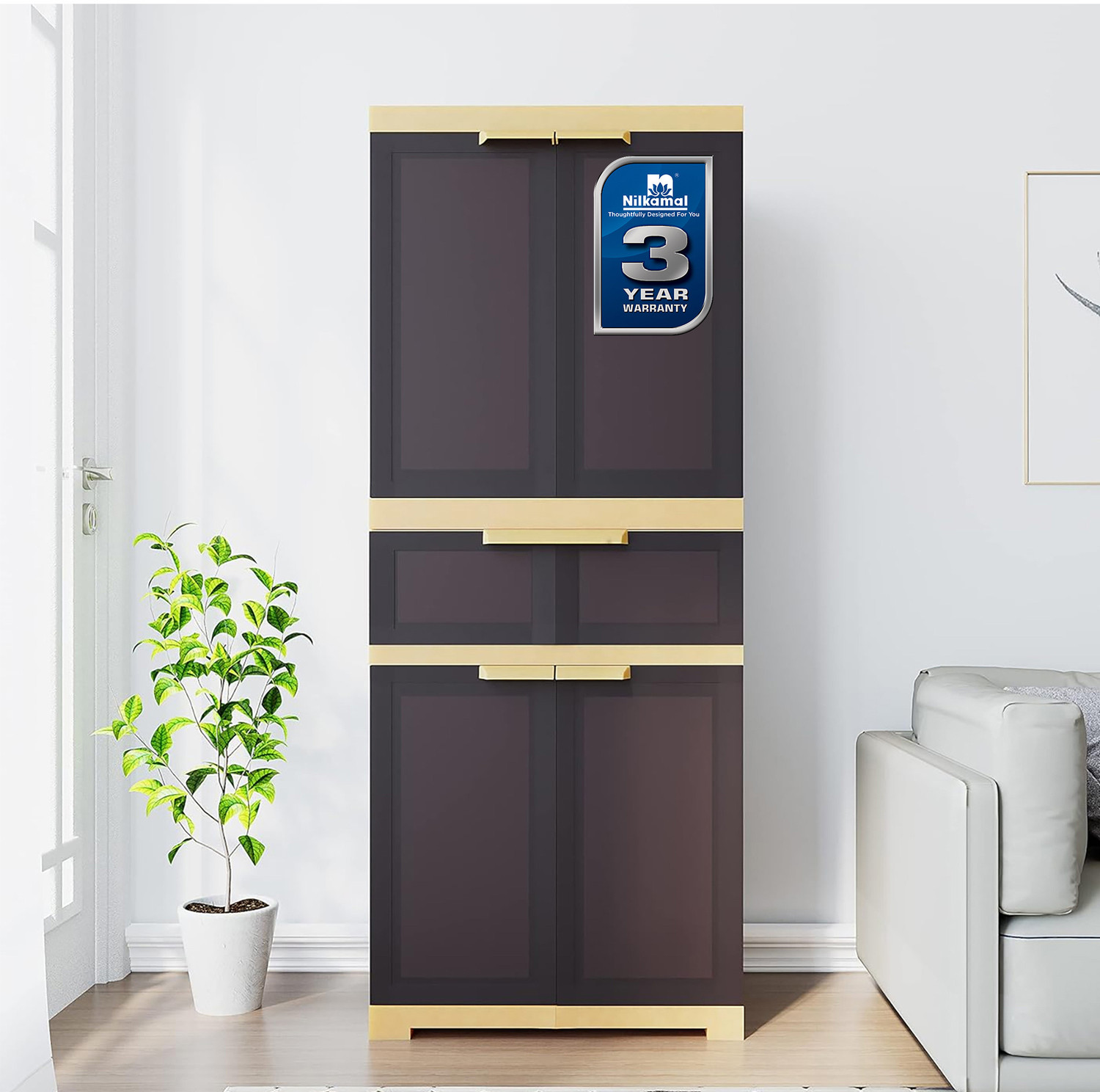 Image of Nilkamal Freedom FMDR1C Drawer Books & Clothes Organizer|Wardrobe|Home Kitchen & Office Plastic Almirah