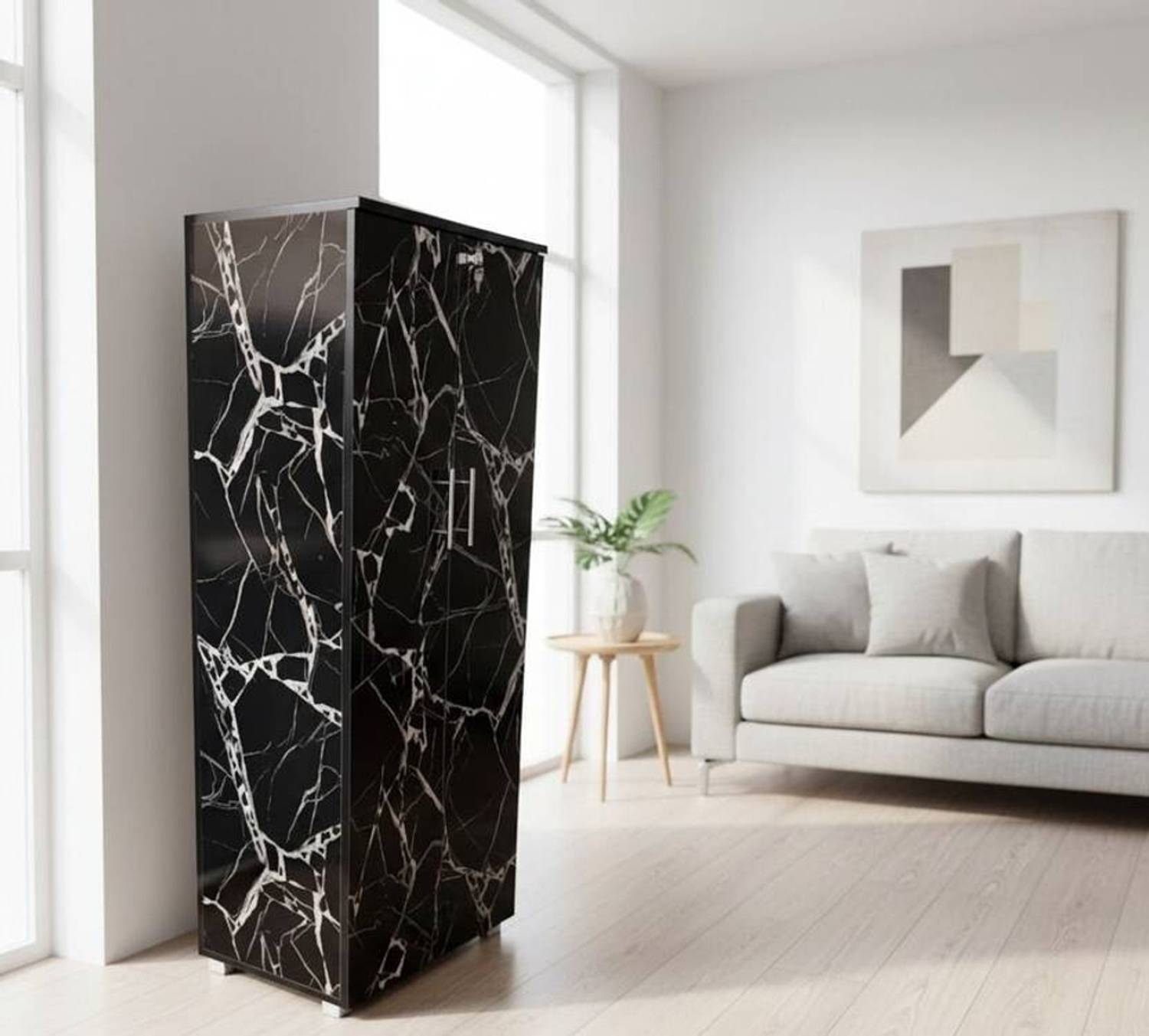 ayat wooddesigns Engineered Wood Almirah Black - Image 3