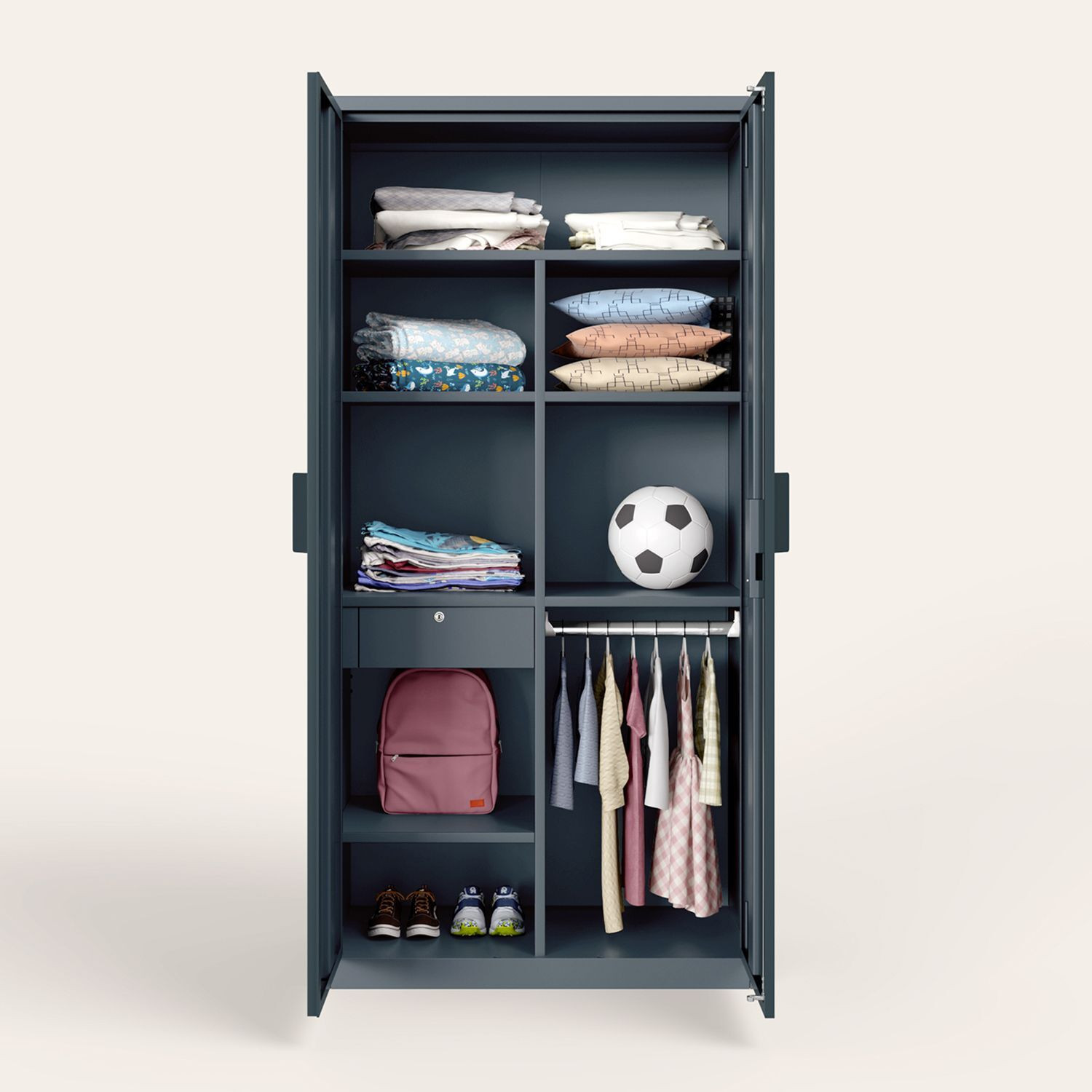 Image of Interio by Godrej Kids 2-Door Almirah (Into the Woods Digital Print) Metal Almirah