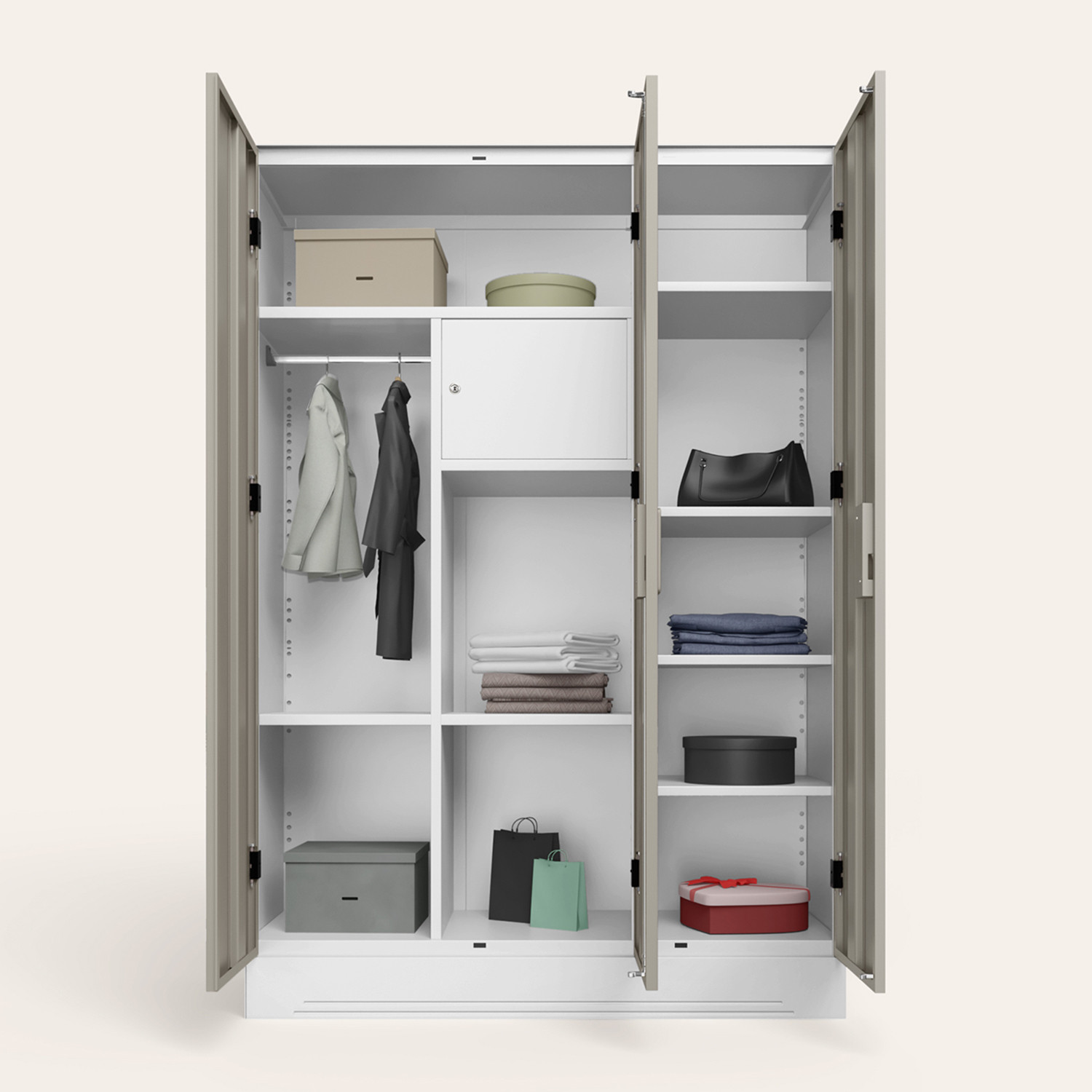 Image of Interio by Godrej Slimline 3-Door Digital Printed Metal Almirah