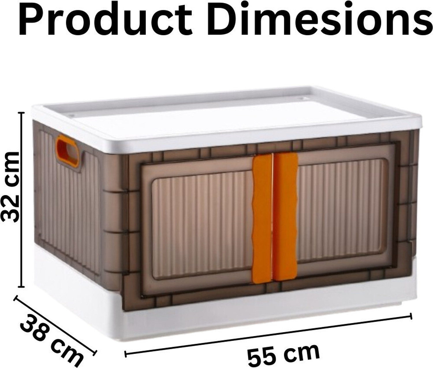 Image of Aalok 3 LAYER Folding Storage Box |Top Lid Open and Wheels ,Stackable ,Organizers Plastic Free Standing Cabinet