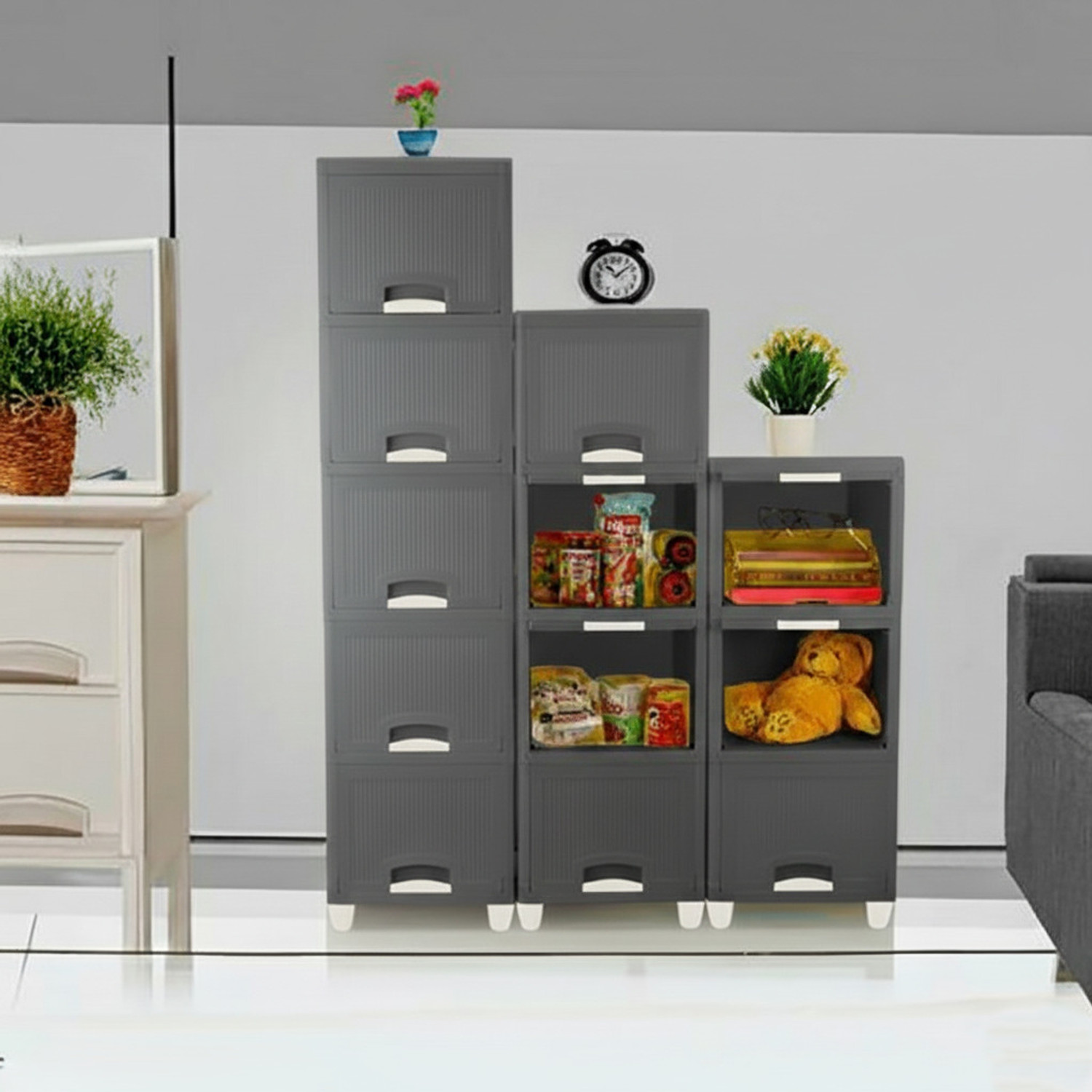 Image of MAXTID Multi Layer Cabinet | Premium Storage Drawer Unit For Home & Living Room Plastic Side Table
