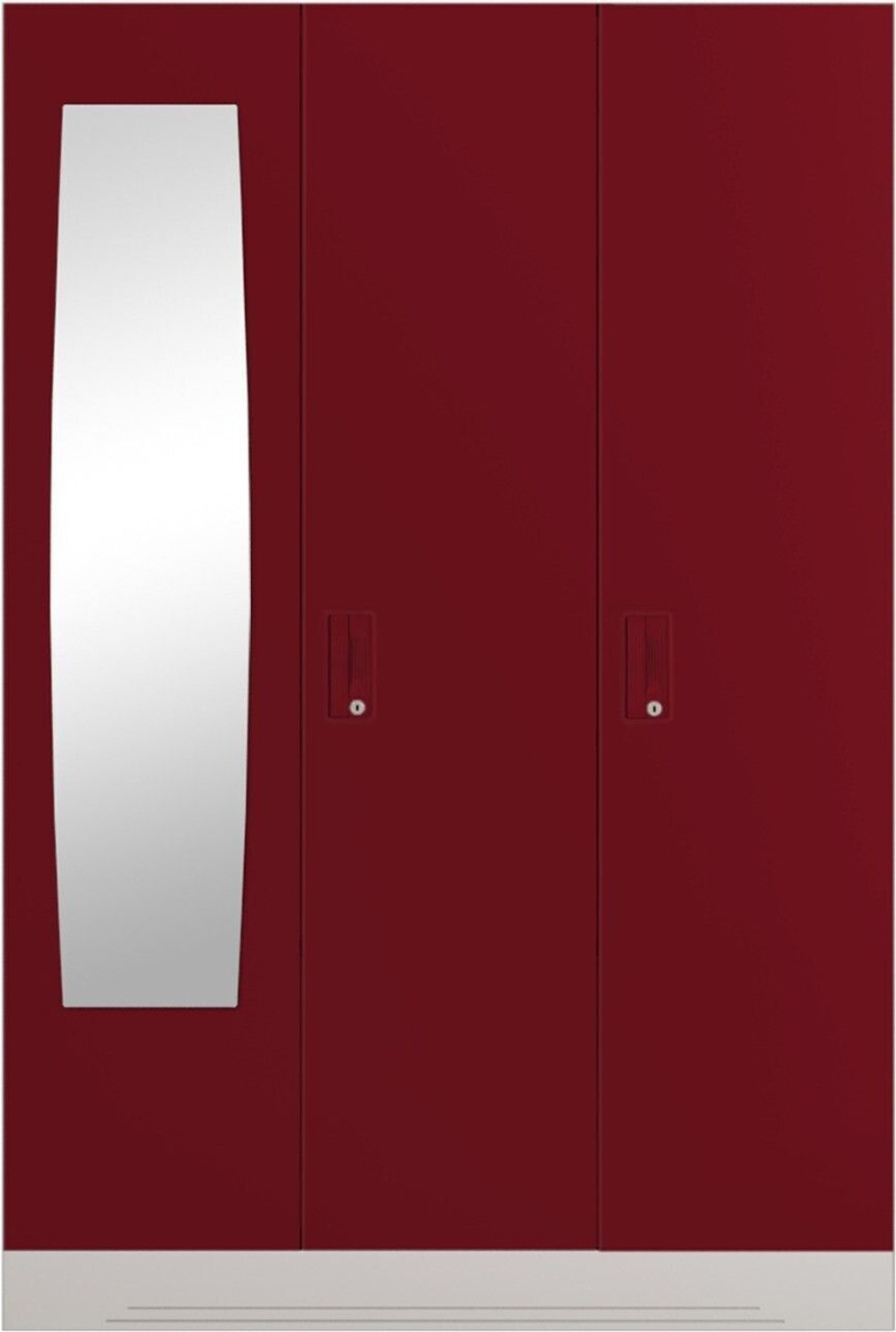 Image of Interio by Godrej Slimline 3 Door with Locker, Drawer and Mirror Metal Almirah