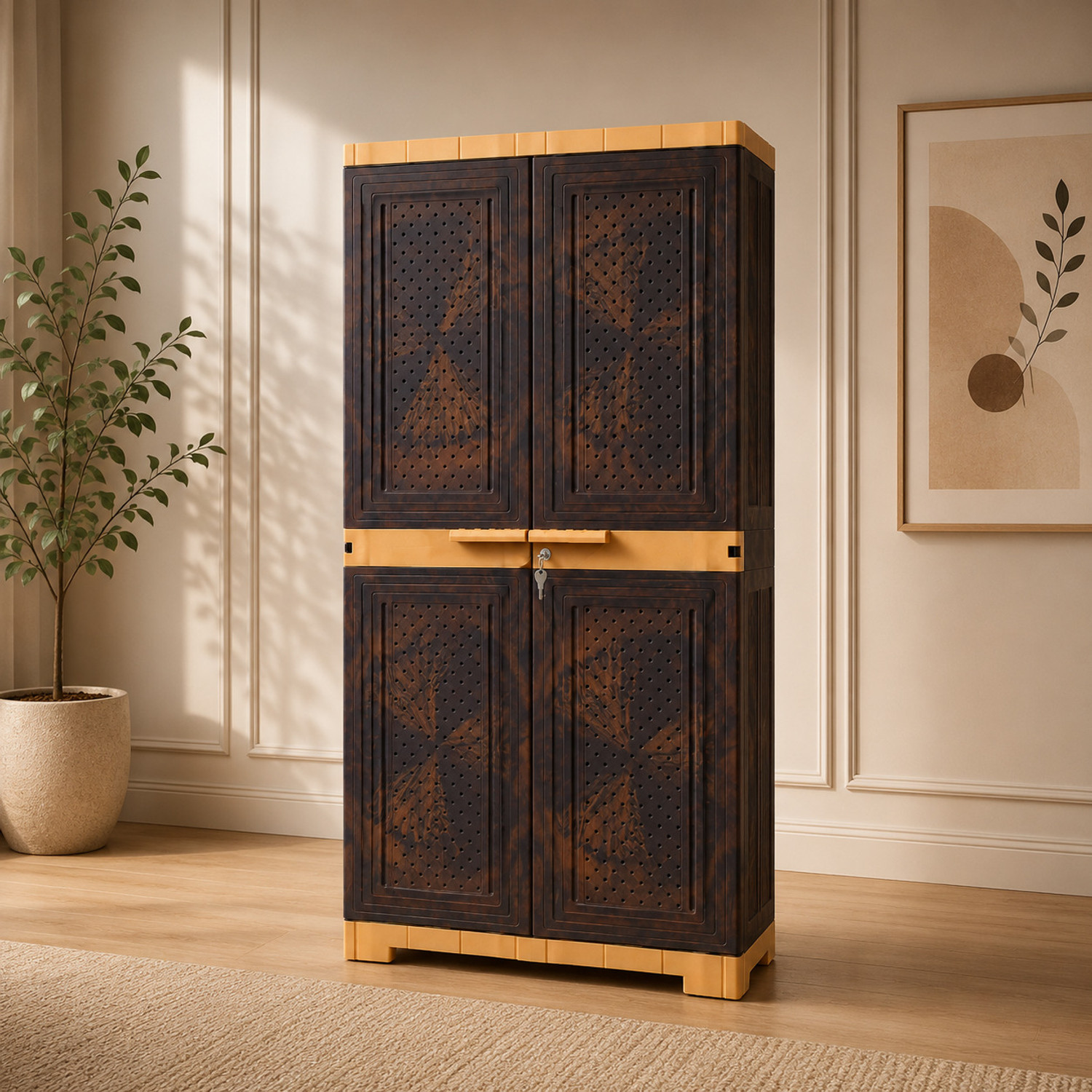 Image of ARLAVYA 4.1 Ft x 2 Ft | 1 Year Warranty | Premium Plastic Cupboard Plastic Wardrobe Plastic Free Standing Cabinet