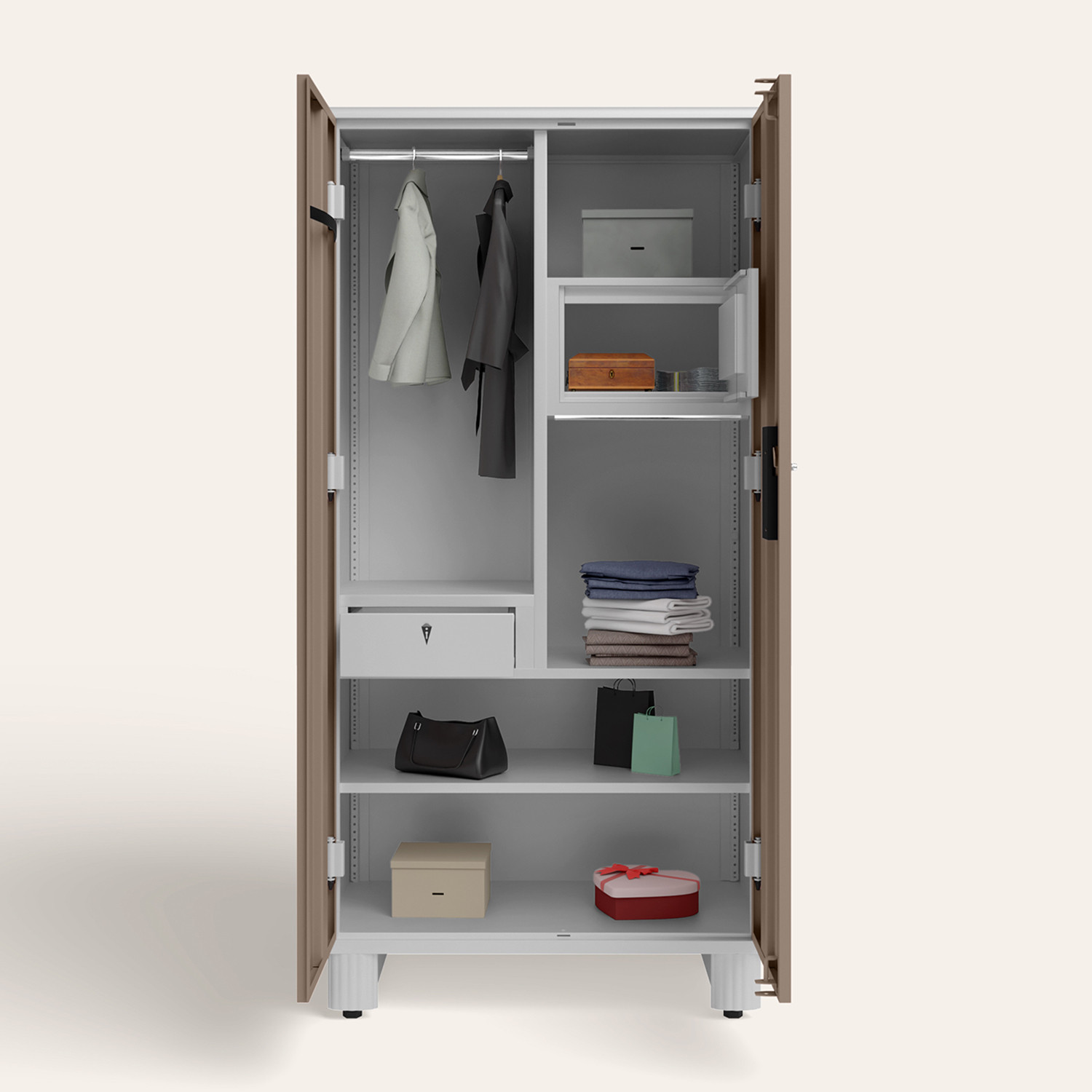 Image of Interio by Godrej Wardrobe H1 2-Door Metal Almirah