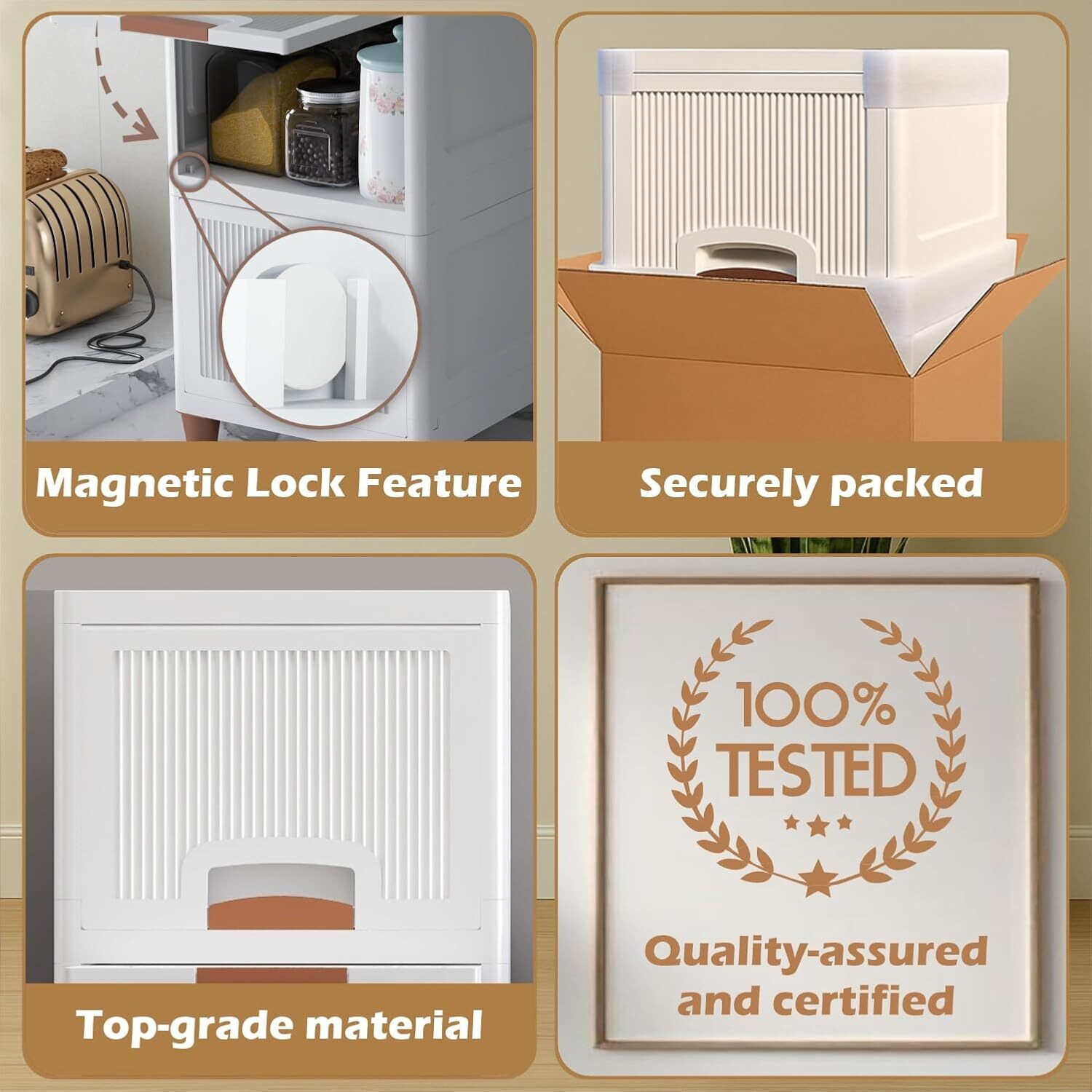 Image of MECHON 6 Layer Foldable Cabinet Plastic Cupboard For Storage Plastic Modular Drawer Plastic Free Standing Cabinet